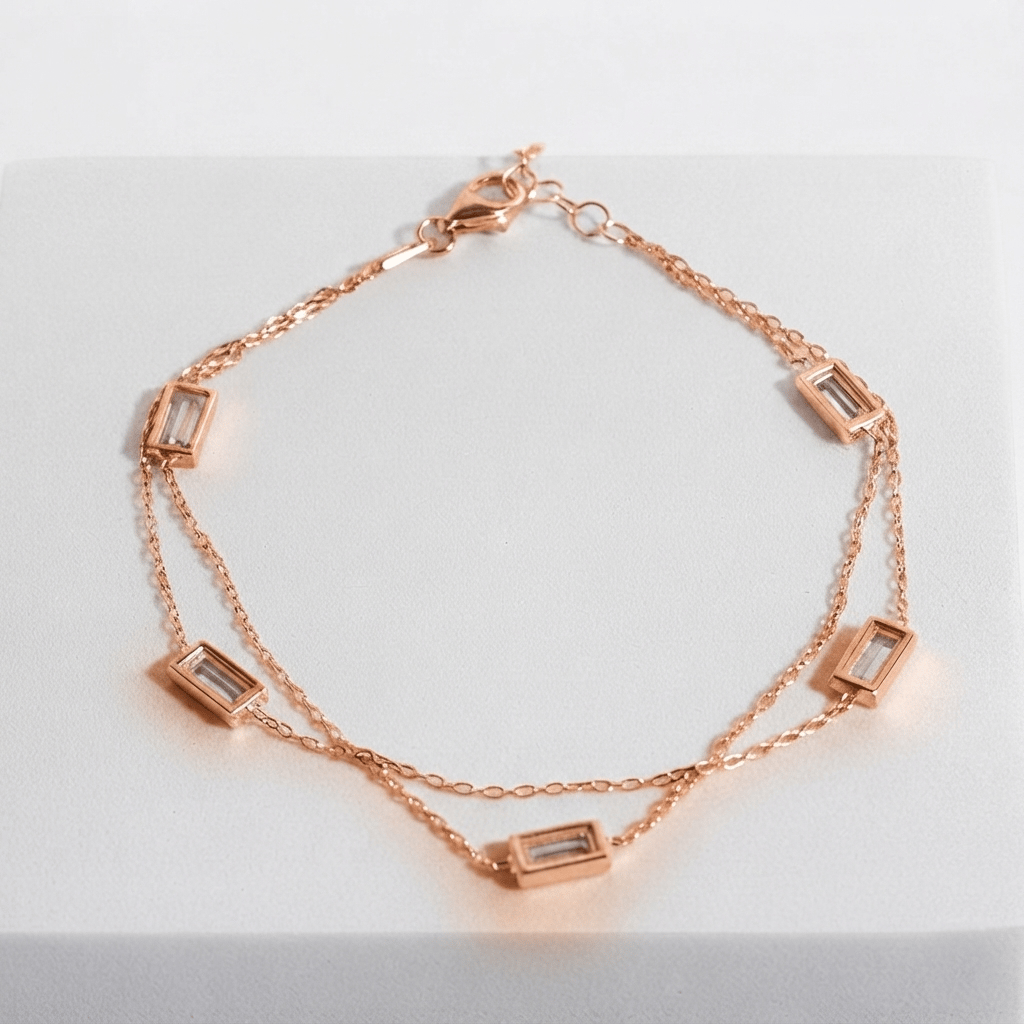 Zirkon Taşlı Zincir Bileklik 718556 Rose