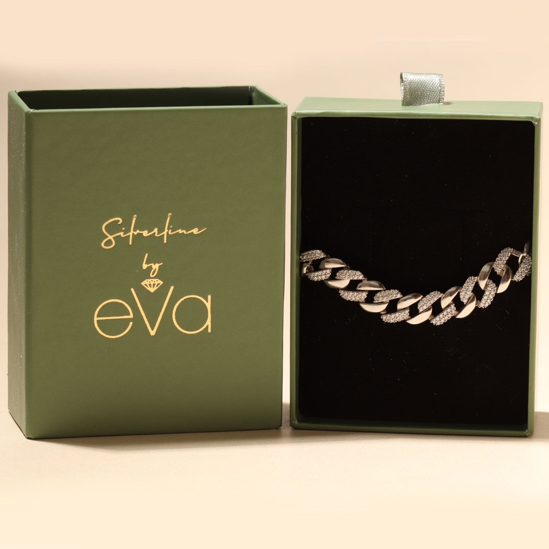 Zirkon Zincir Bileklik 718501 Silver