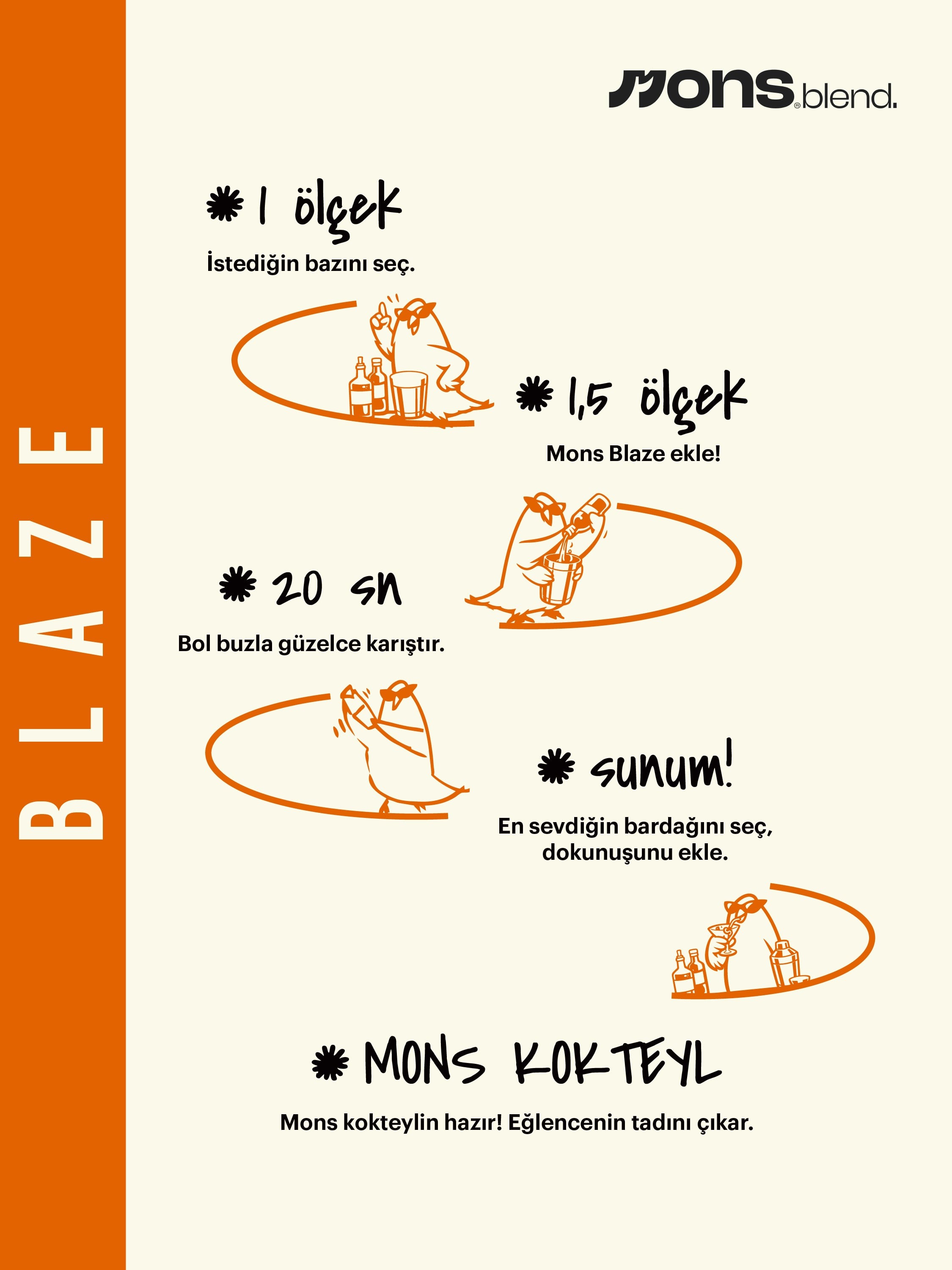 MONS Blaze – Satsuma Kokteyl Karışımı (1L)