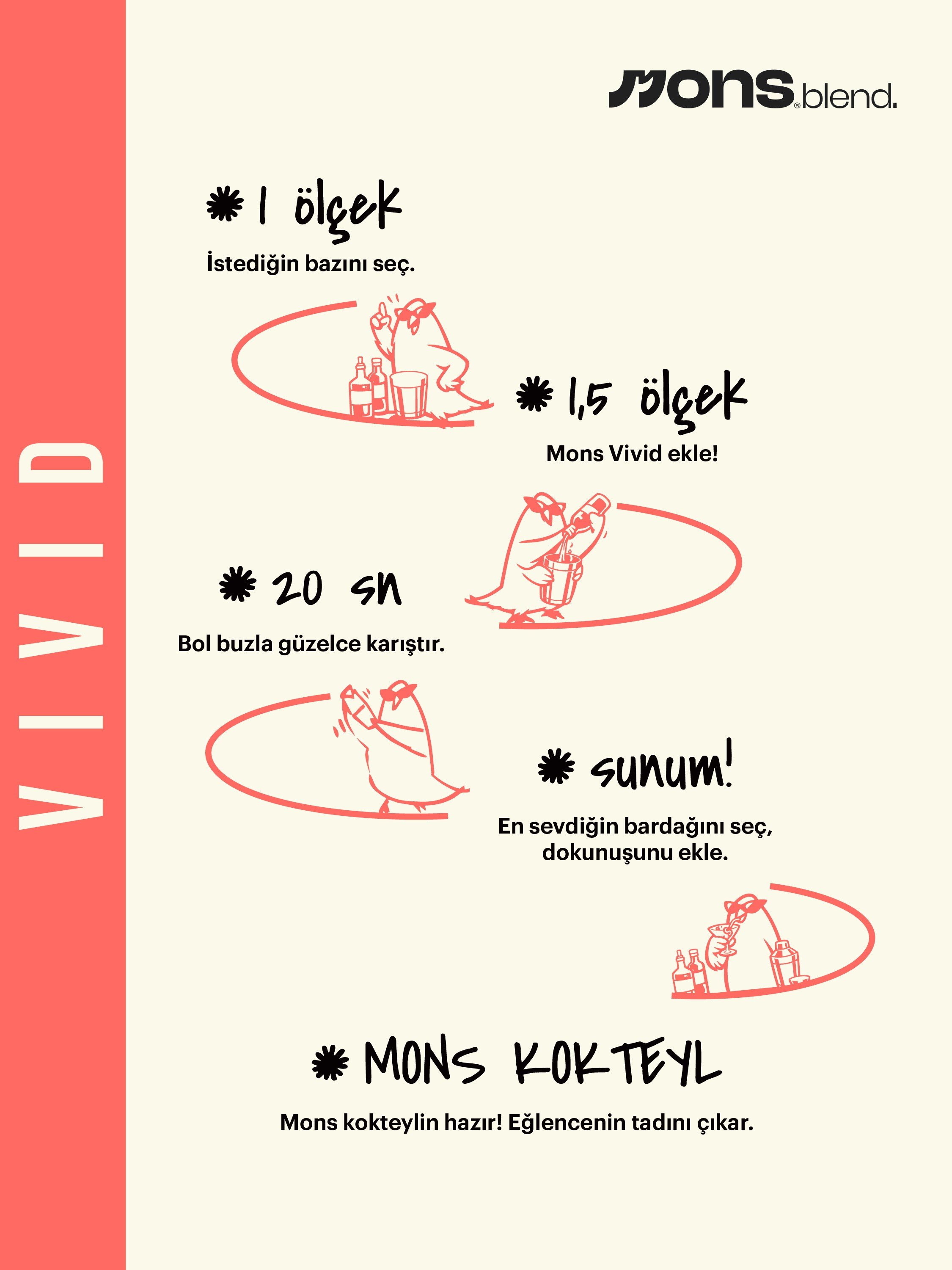 MONS Vivid – Greyfurt Kokteyl Karışımı (1L)