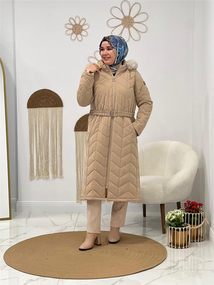 Bej Şişme Mont