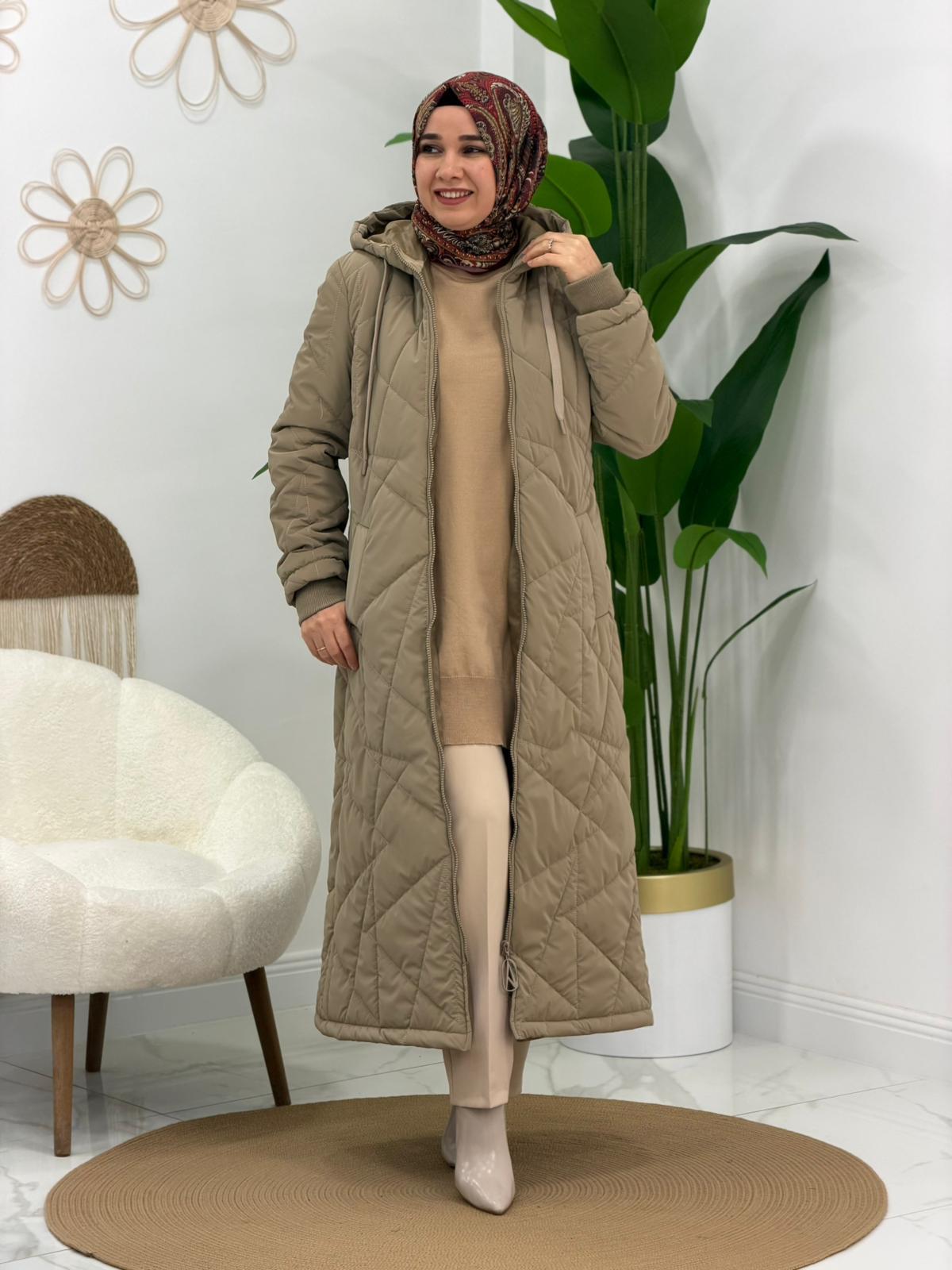 Bej Şişme Mont