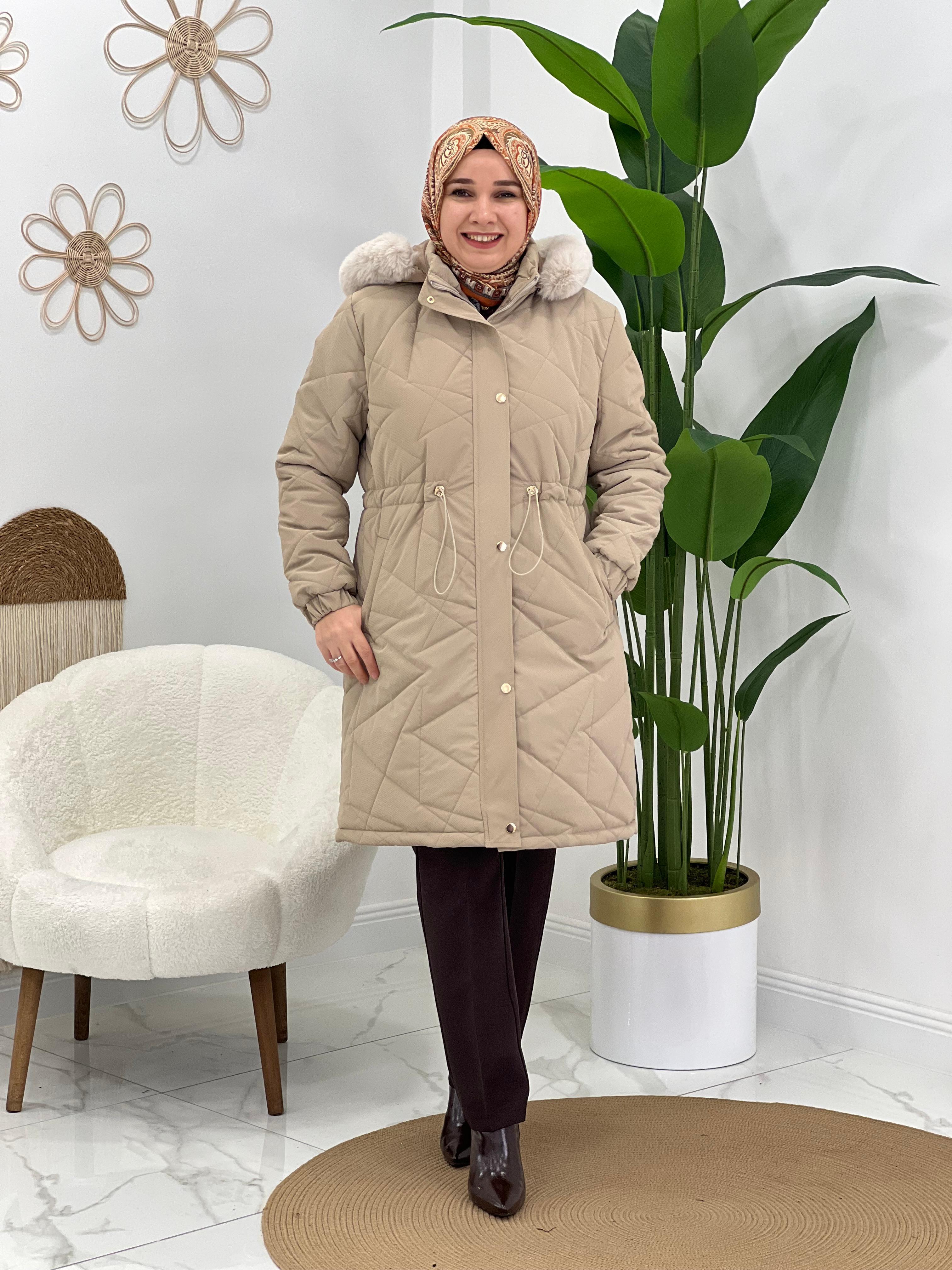 Bej Şişme Mont