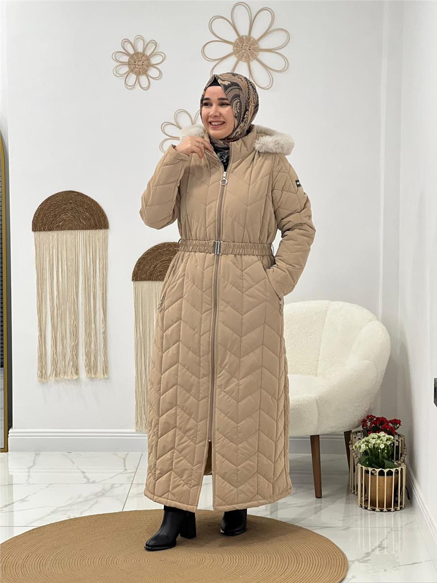Bej Şişme Mont
