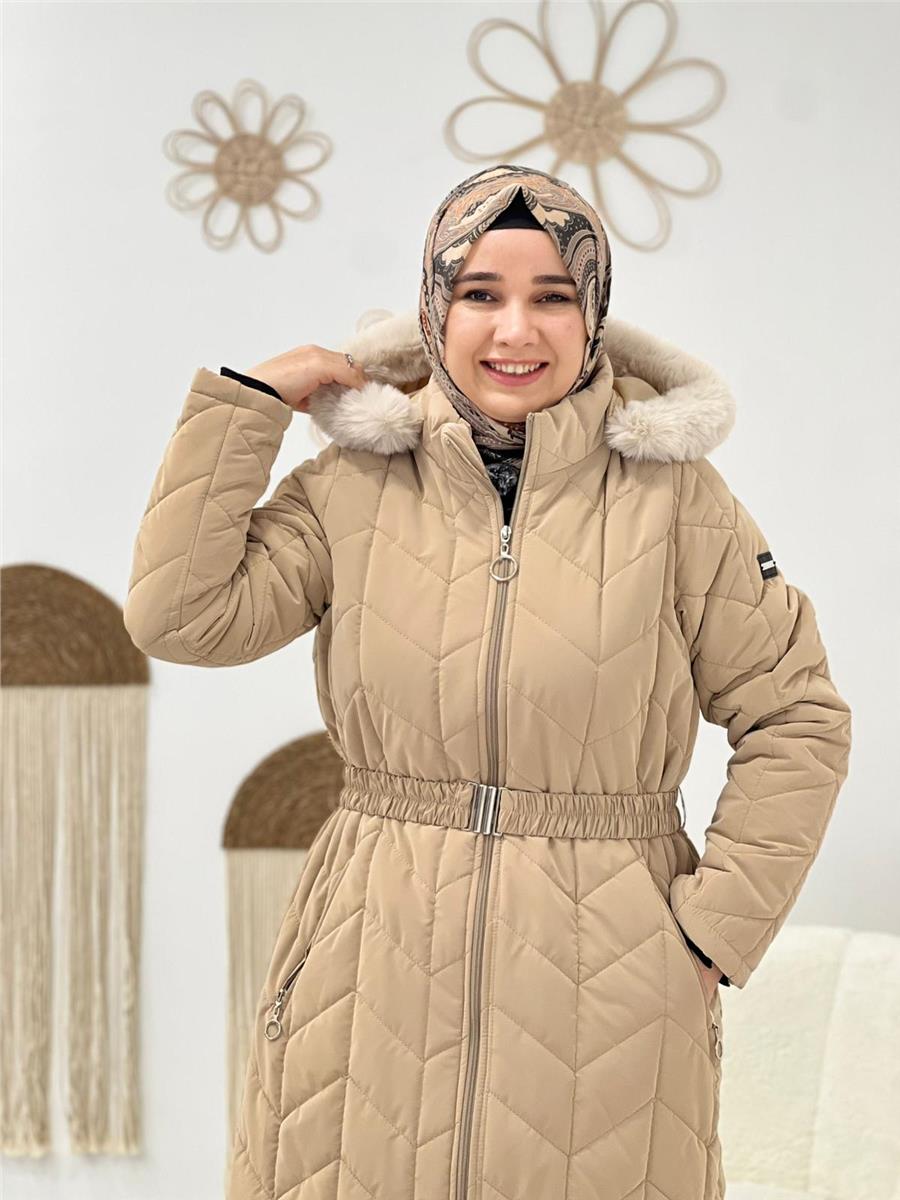 Bej Şişme Mont