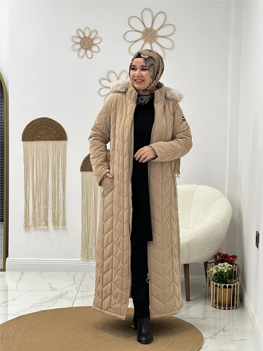 Bej Şişme Mont