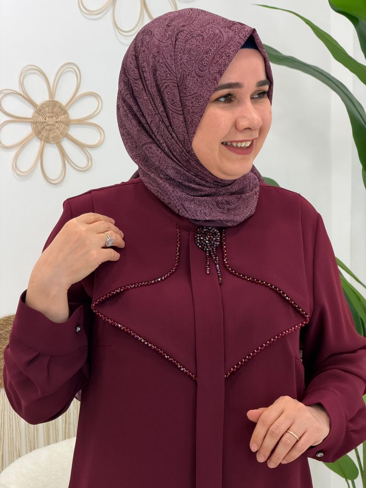 Bordo Uzun Tunik