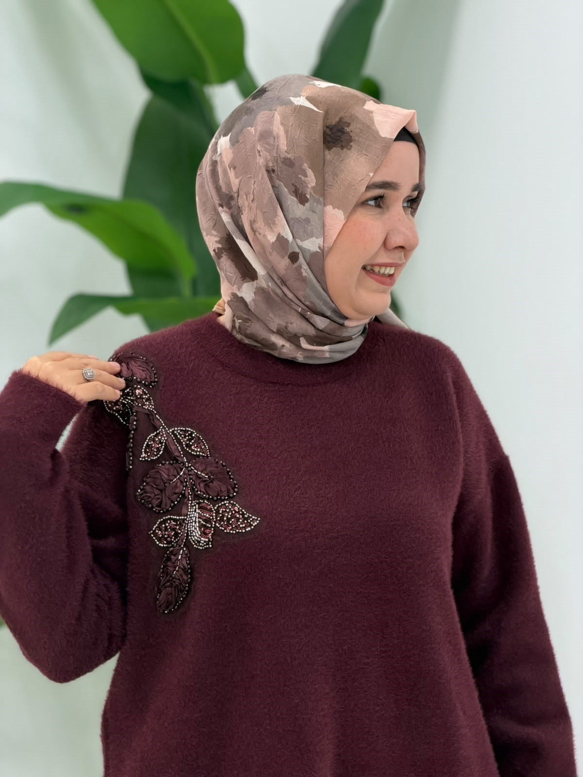 Bordo Yumoş Angora Kazak