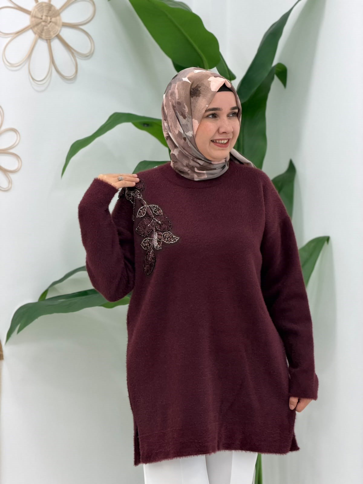 Bordo Yumoş Angora Kazak