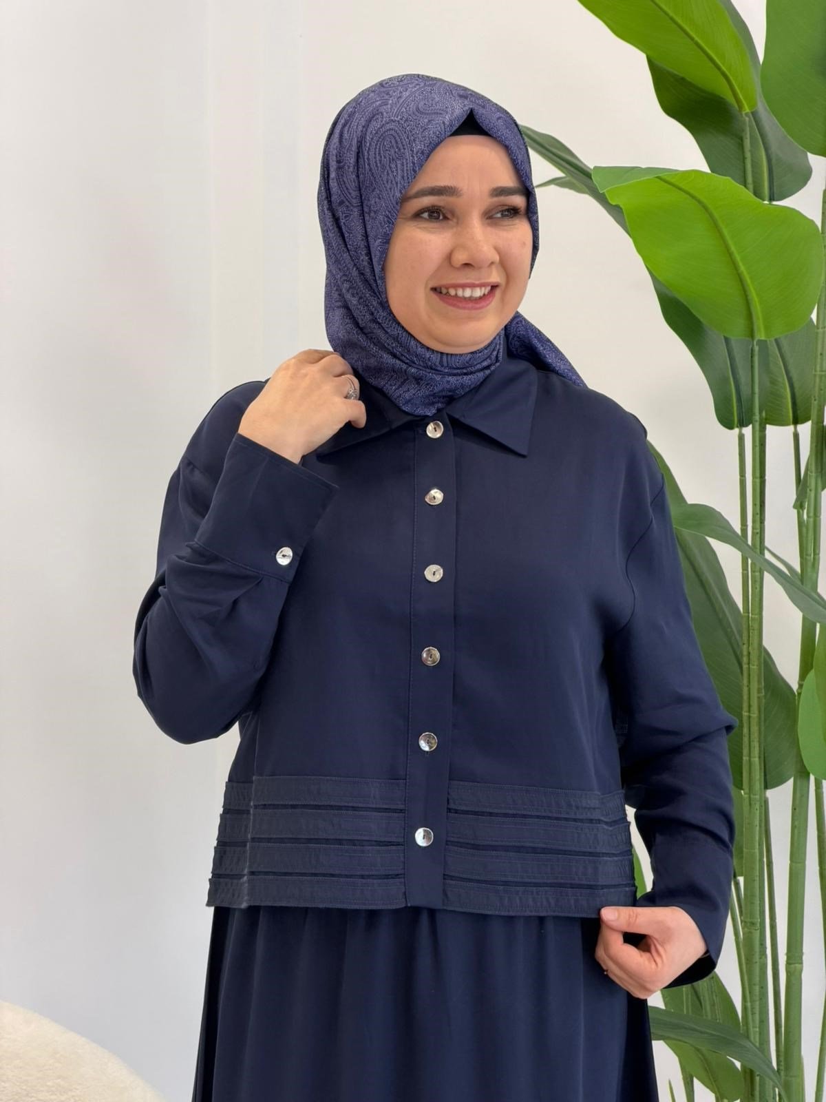 Drape Detaylı Etekli Takım