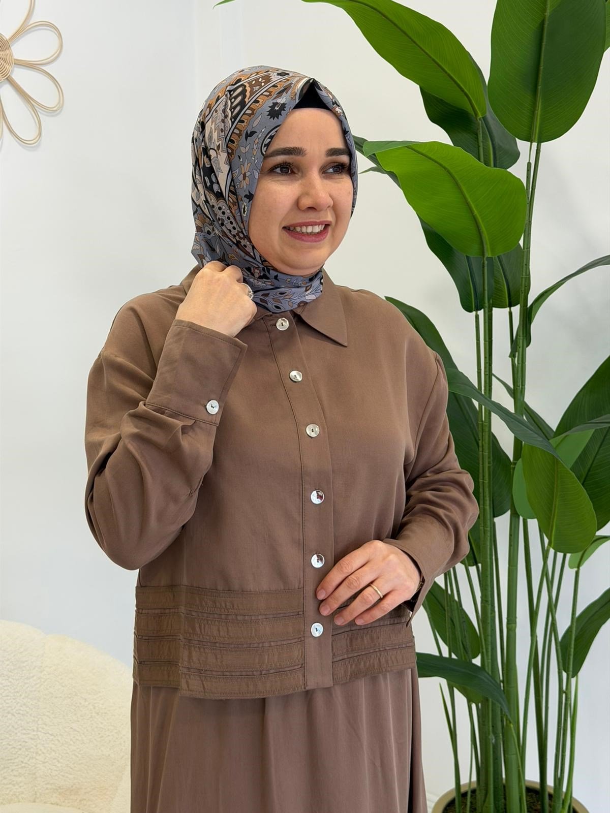 Drape Detaylı Etekli Takım