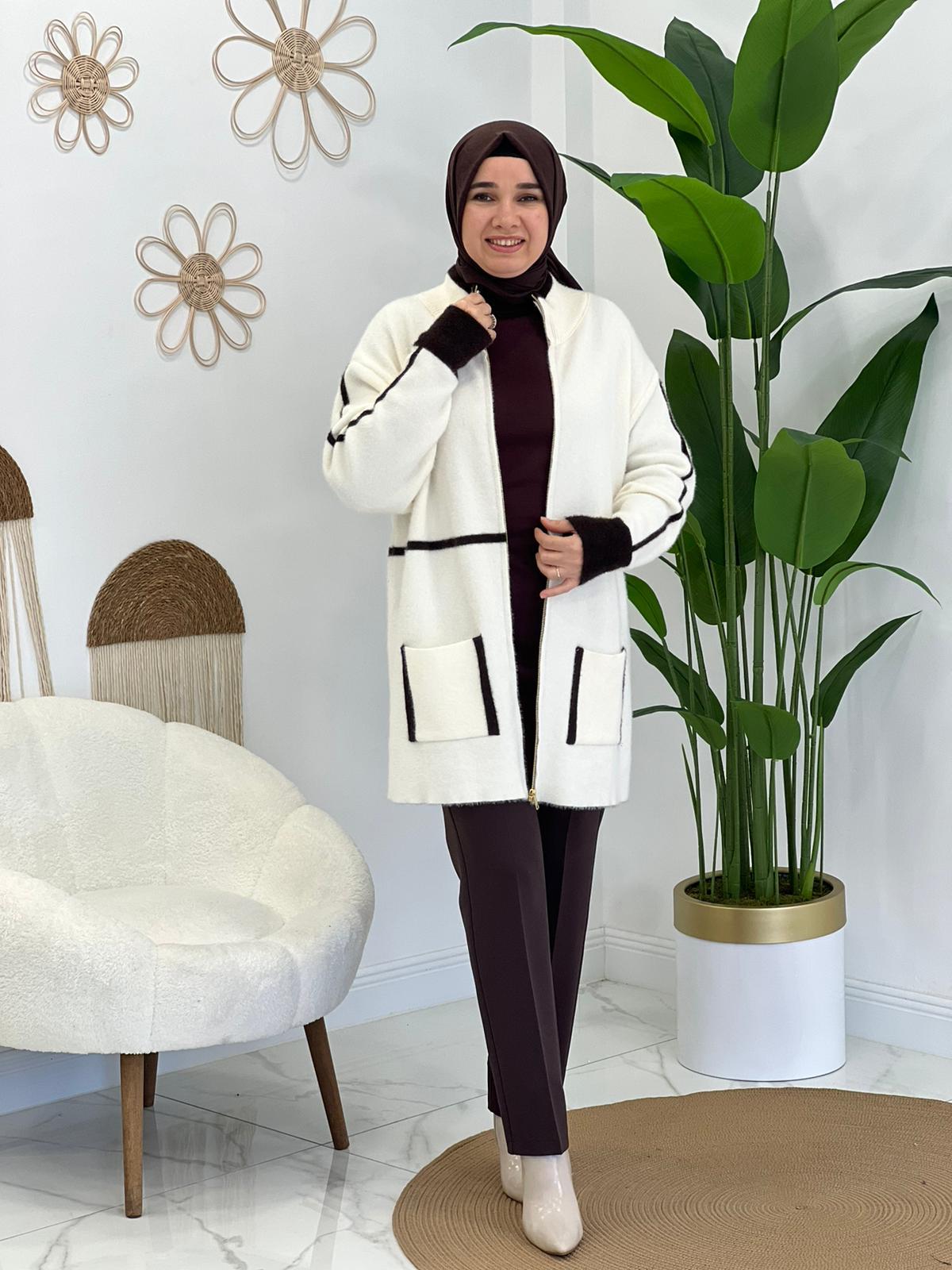Ekru Angora Hırka