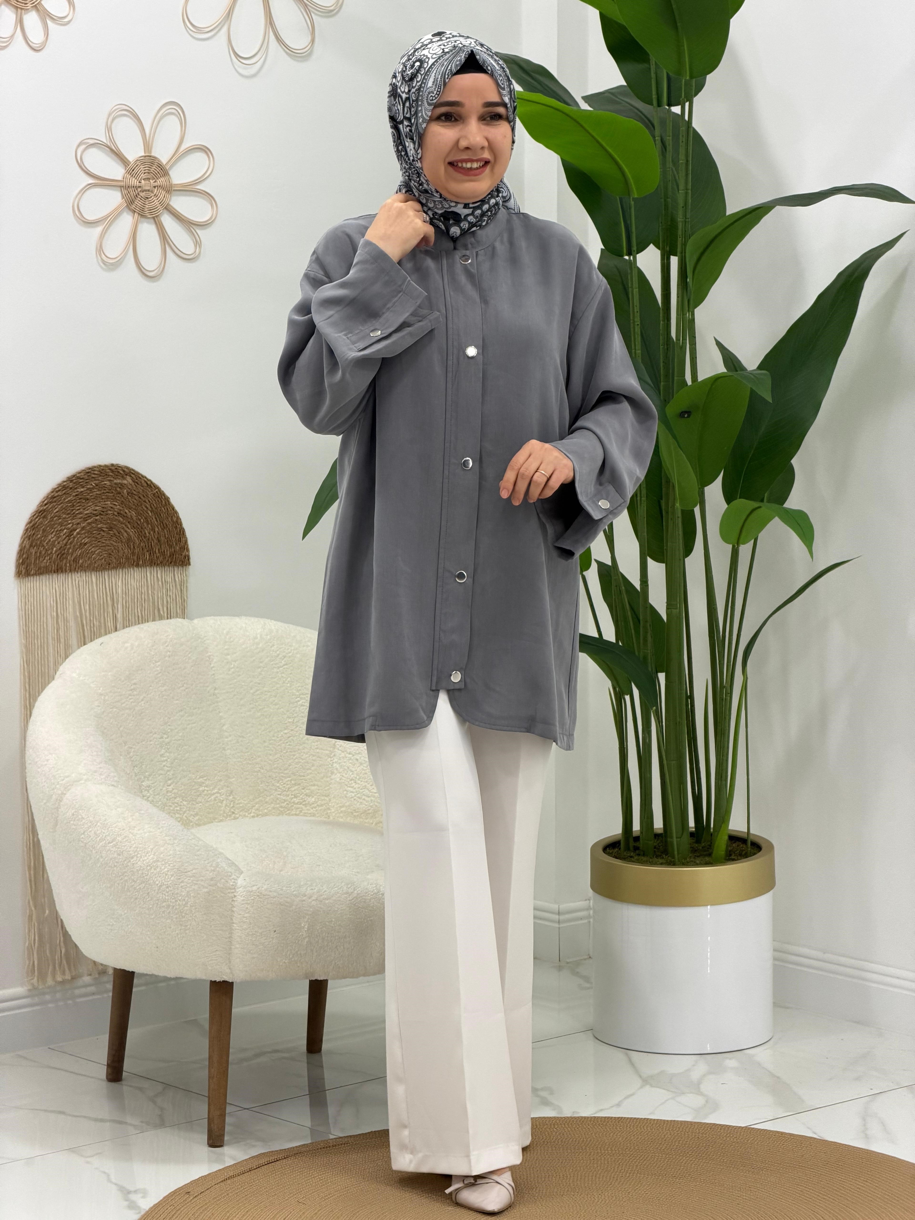 Gri Ceket Tunik