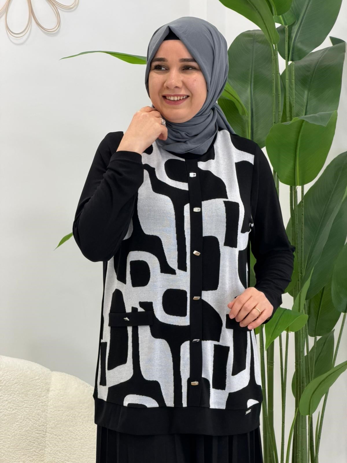 Gri Zebra Etekli Takım