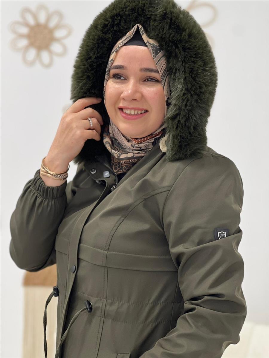 Haki Bondit Kumaş Parka