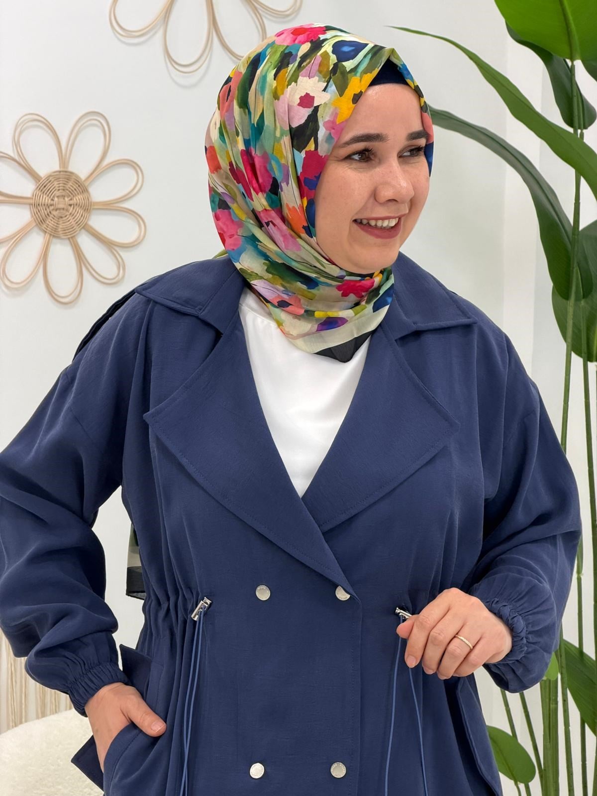 İndigo Lavinya Çıtçıtlı Ceket
