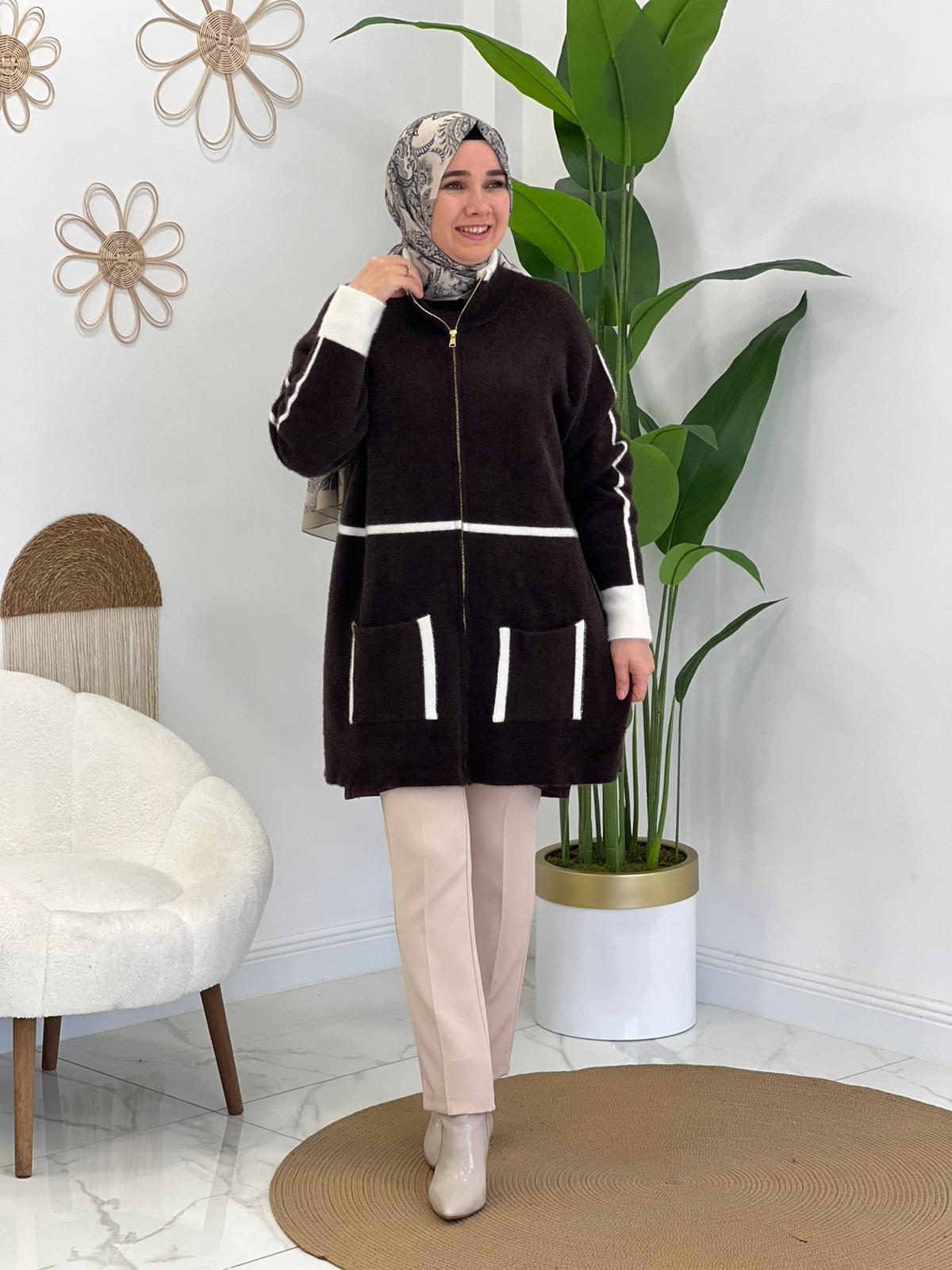 Kahve Angora Hırka