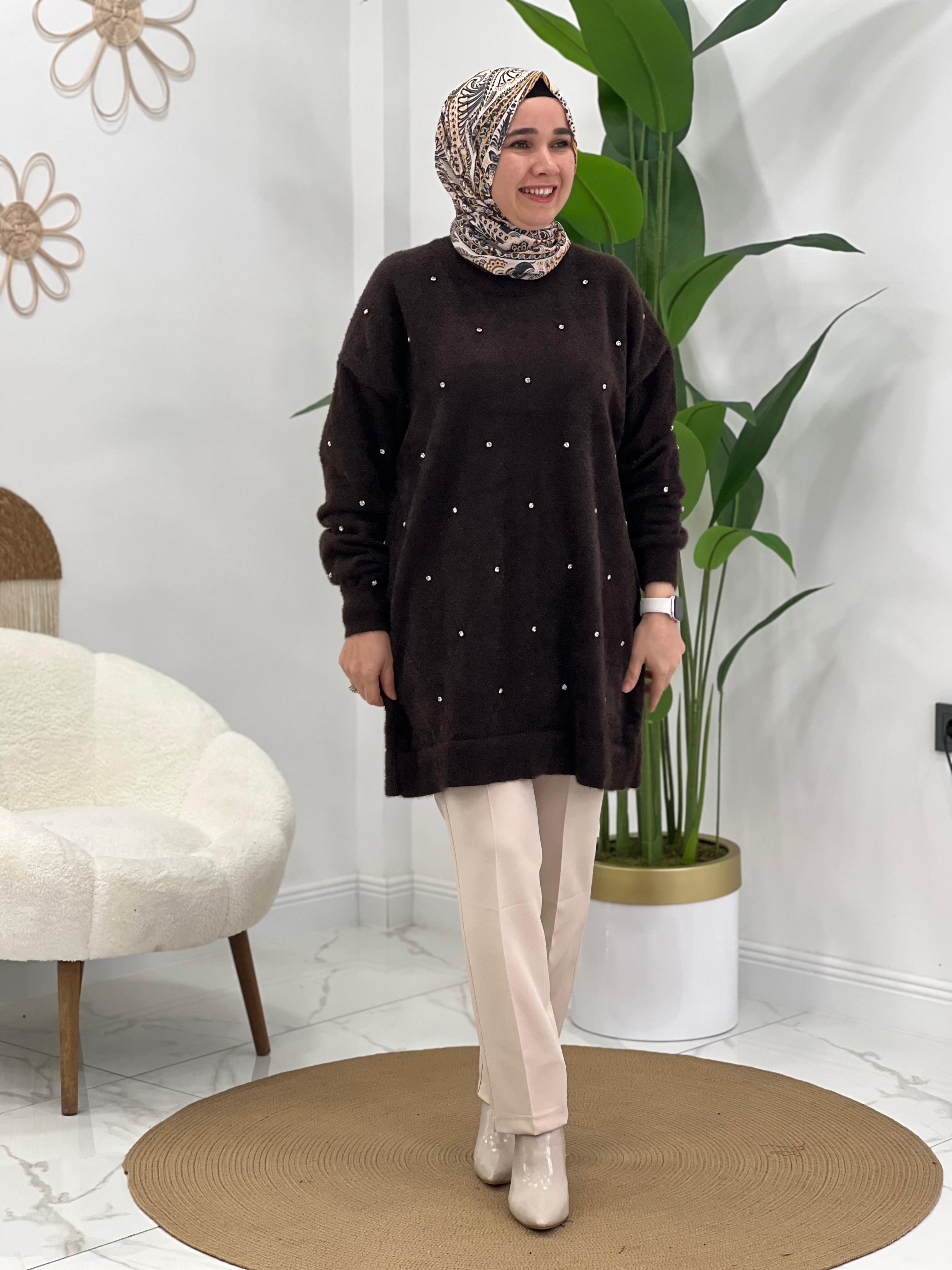 Kahve Angora Kazak