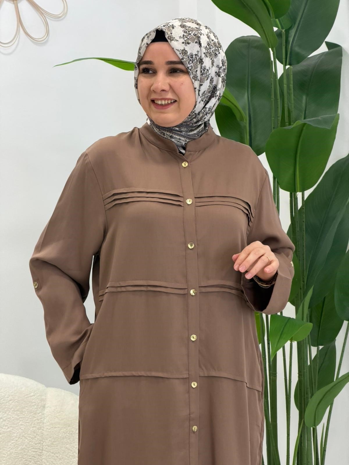 Kahve Barselona Pantolonlu Takım