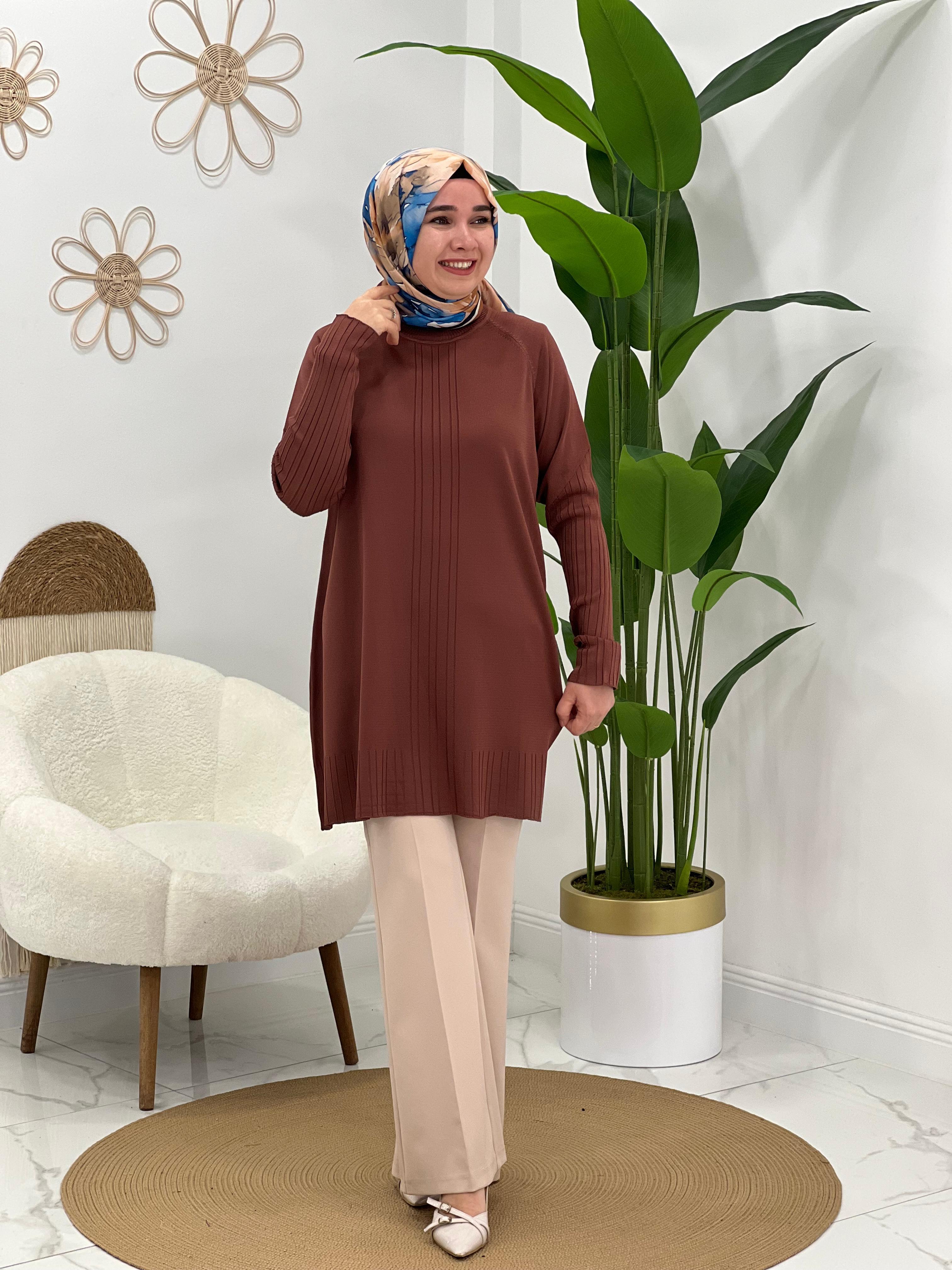 Kahve Merserize Tunik
