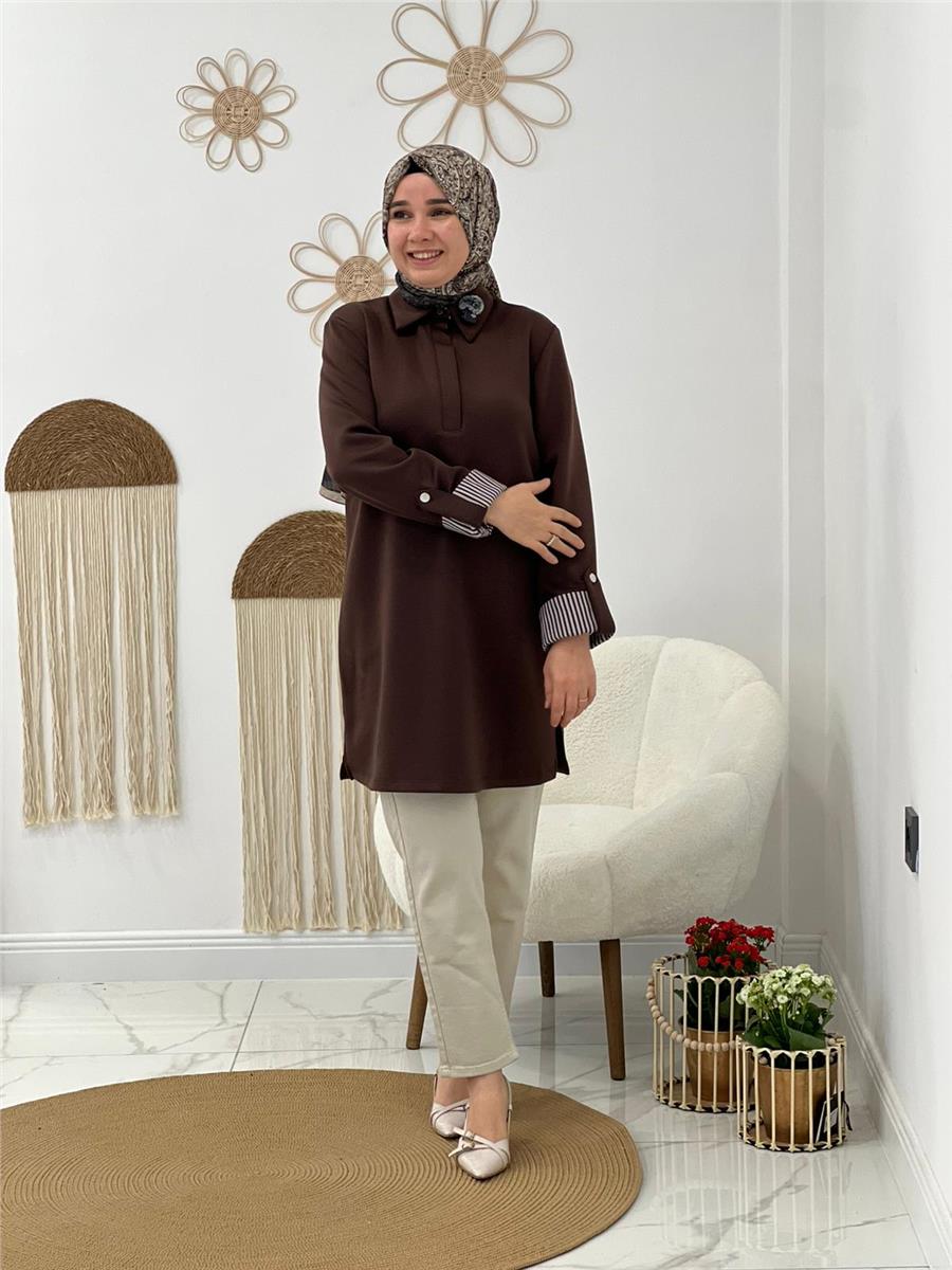 Kahve Penye Tunik