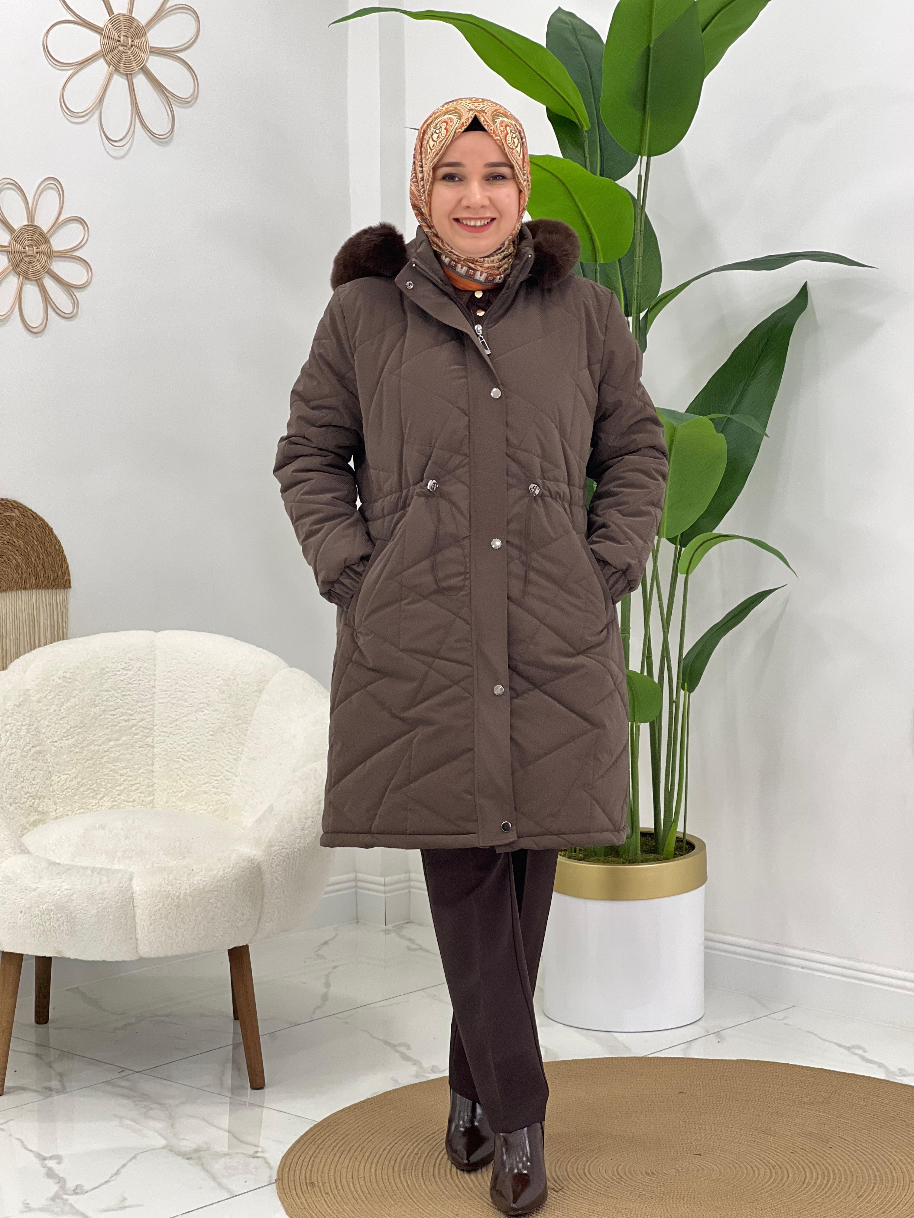 Kahverengi Şişme Mont