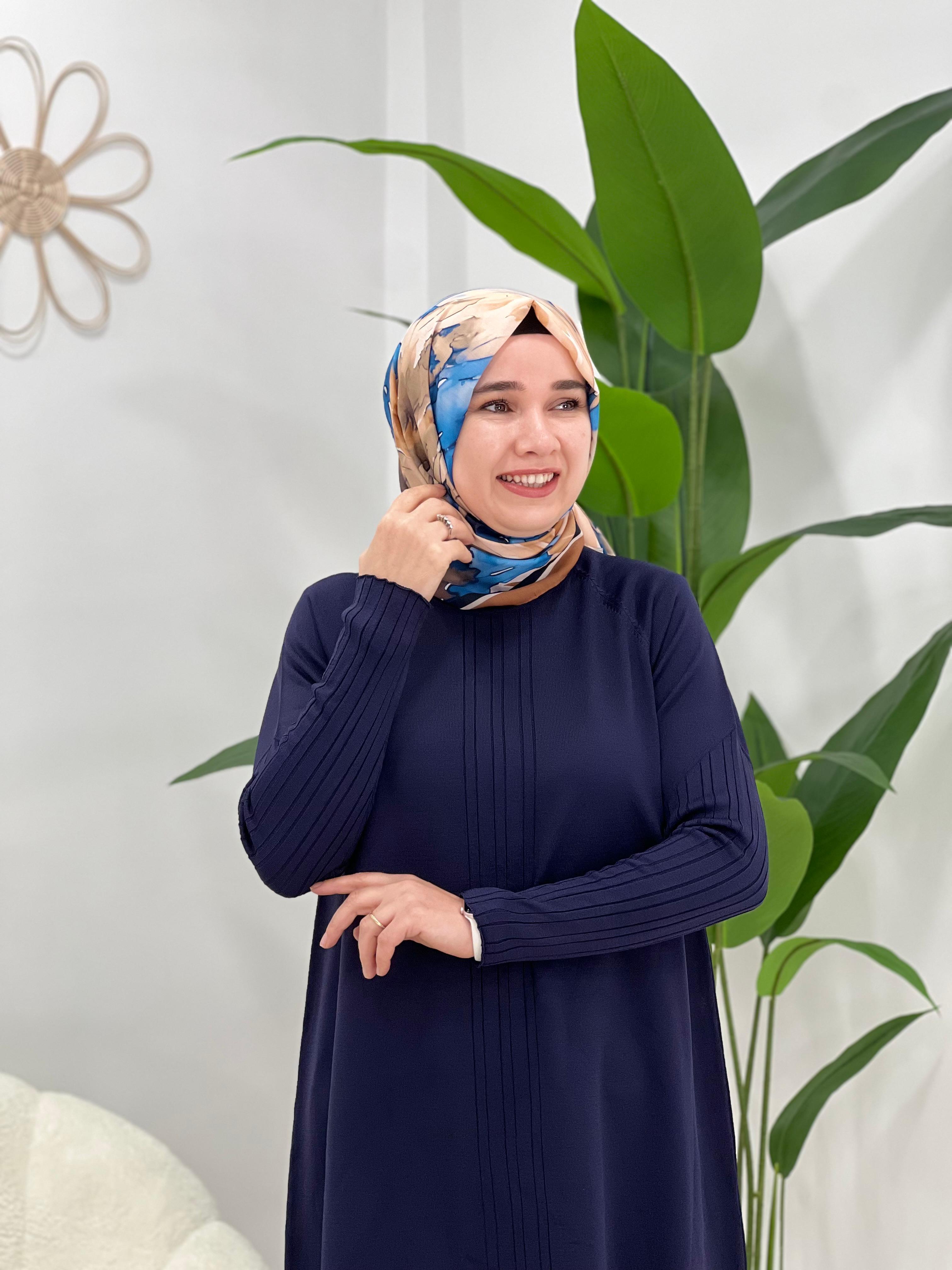 Lacivert Merserize Tunik
