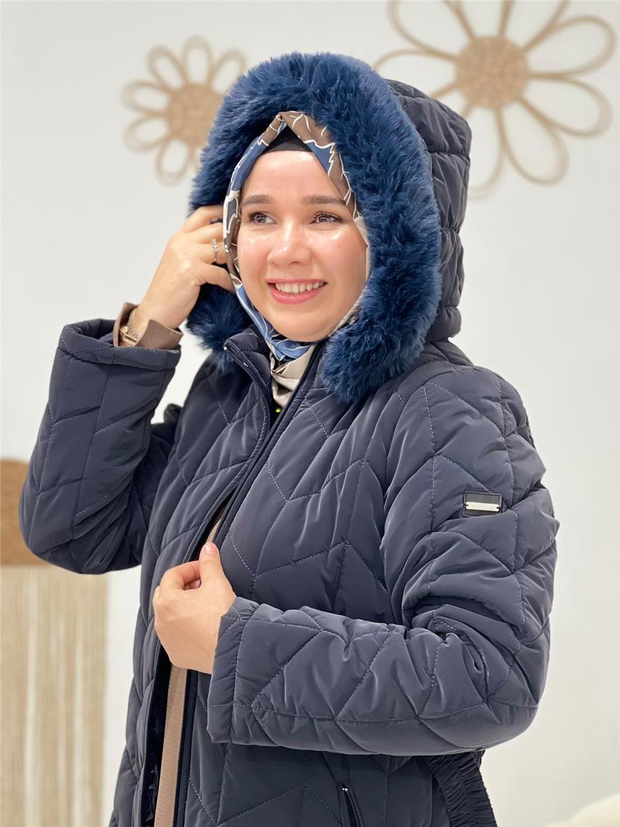 Lacivert Şişme Mont
