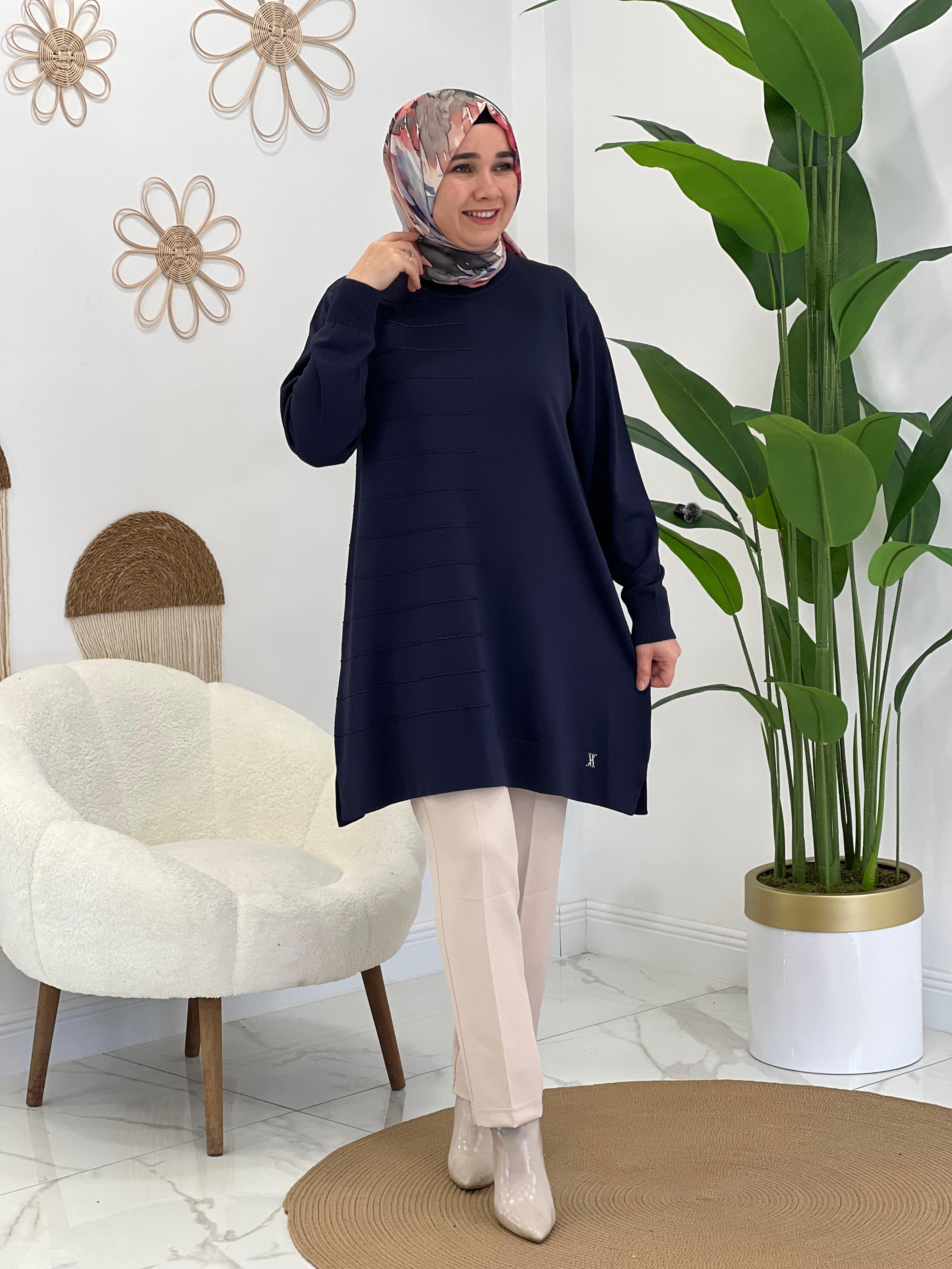 Lacivert Triko Tunik