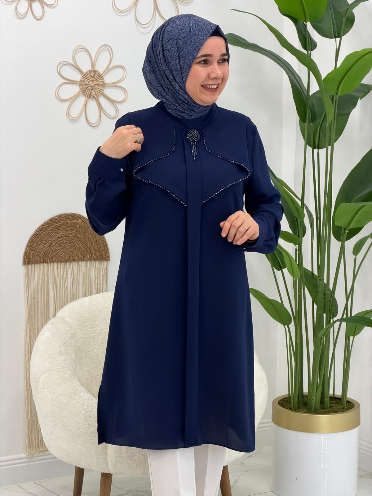Lacivert Uzun Tunik