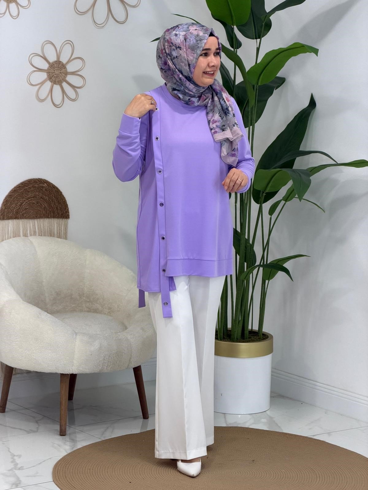 Lila Kuş Gözü Tunik