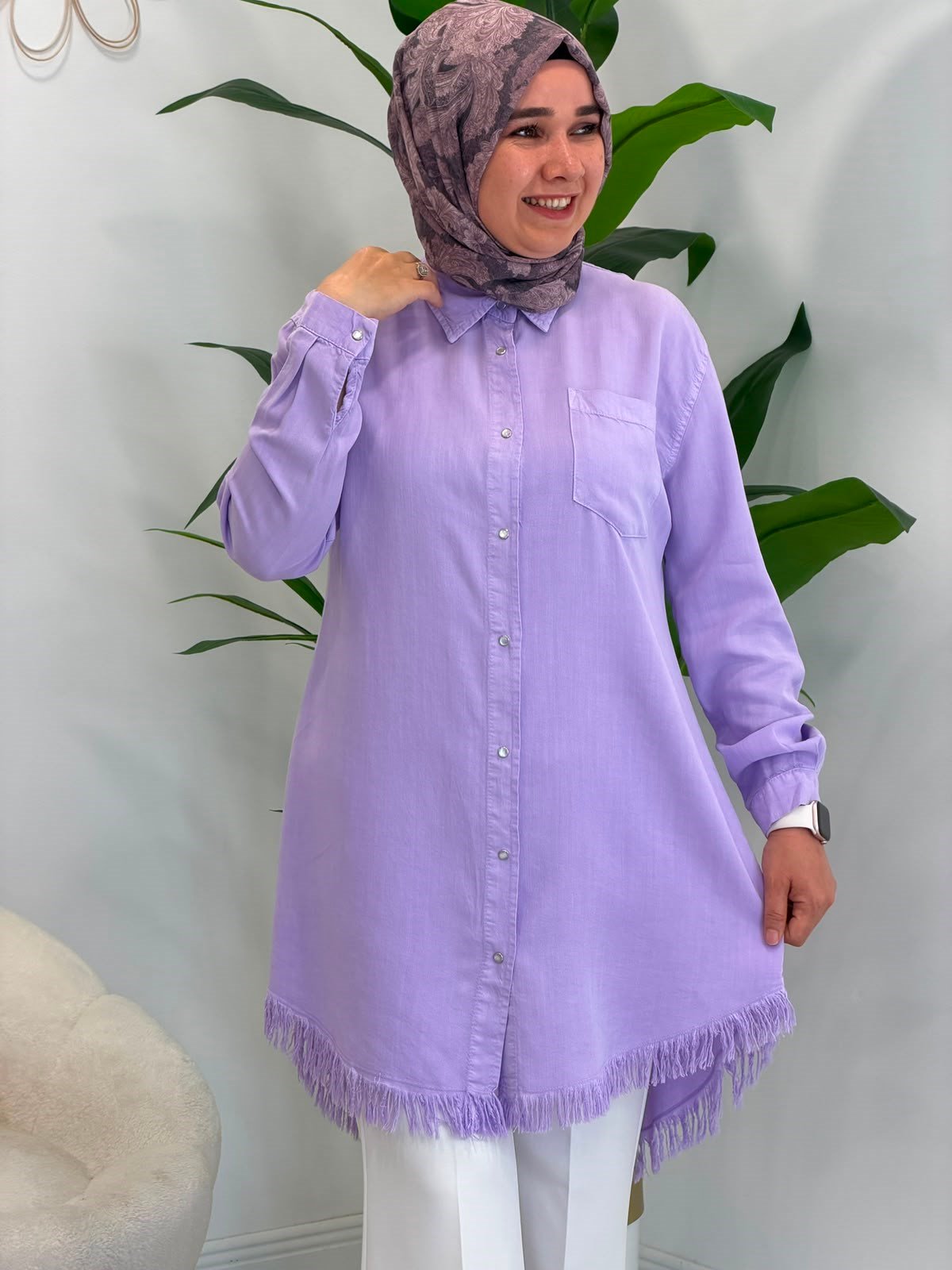 Lila Tensel Tunik
