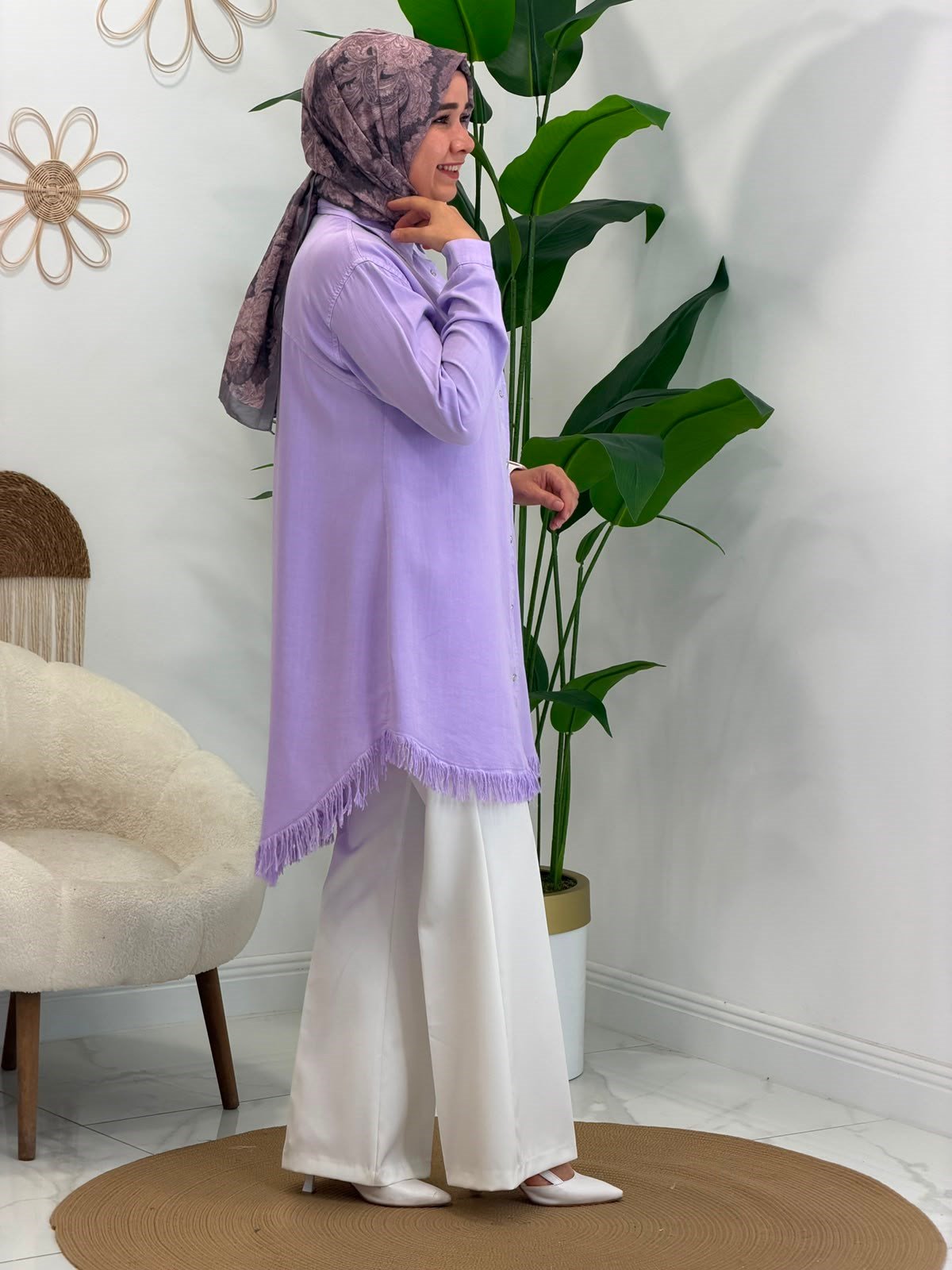 Lila Tensel Tunik
