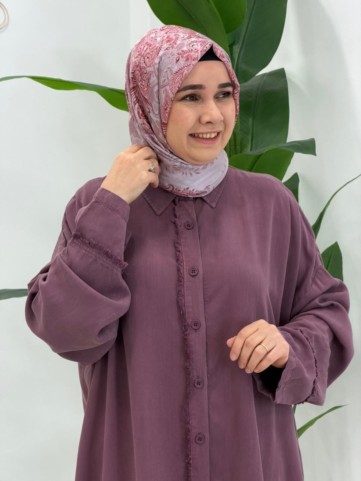 Lila Yonga Uzun Tunik