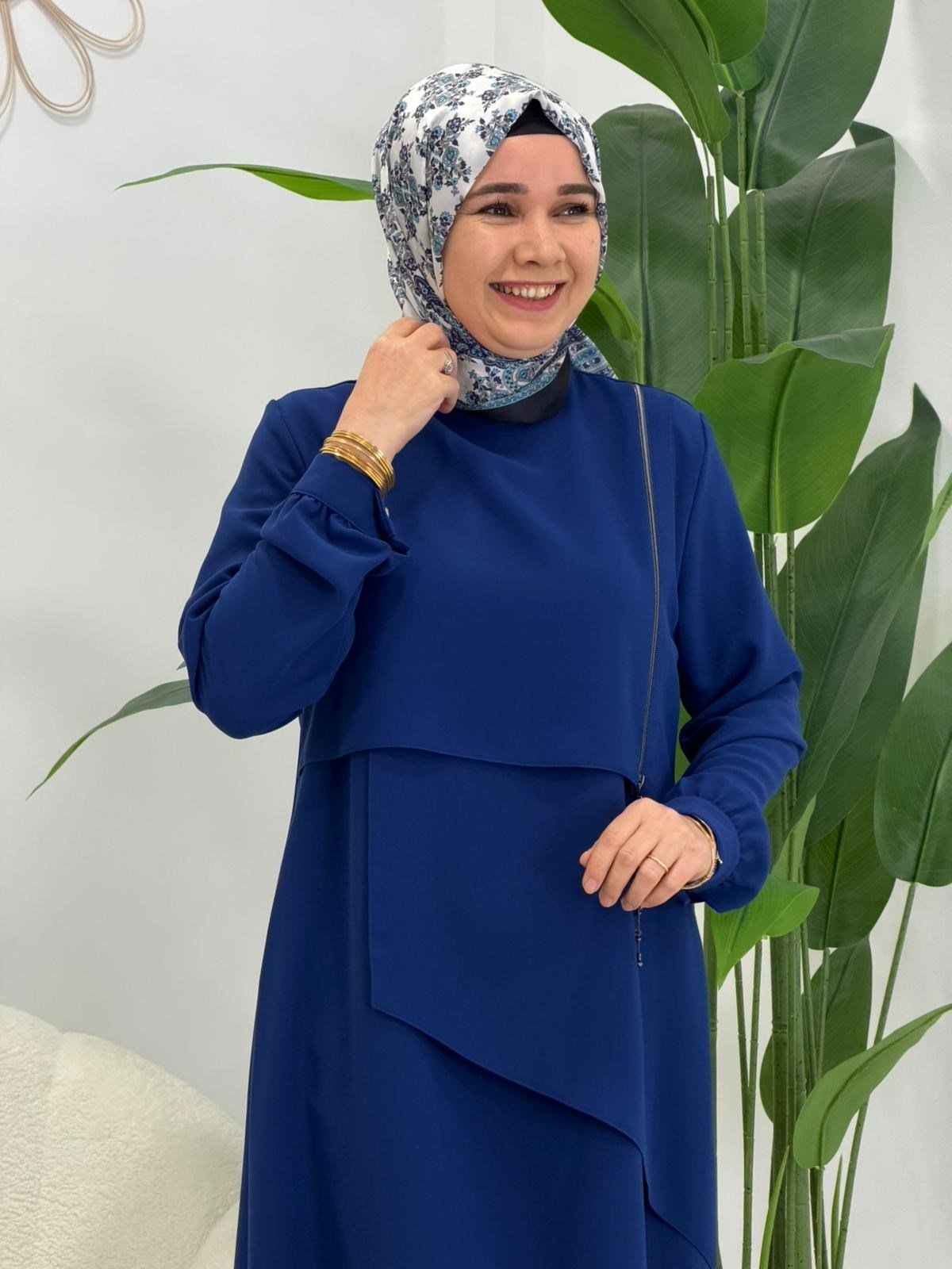 Mavi Detaylı Tunik