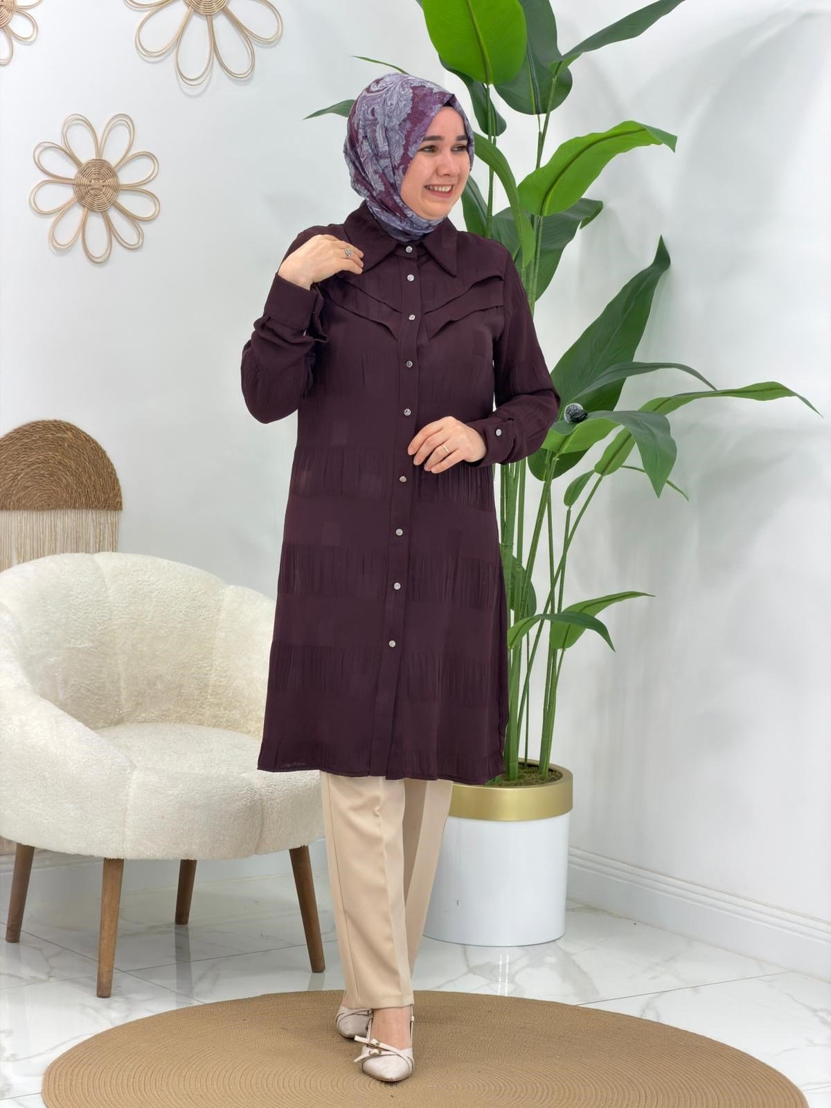 Mürdüm Mimoza Tunik
