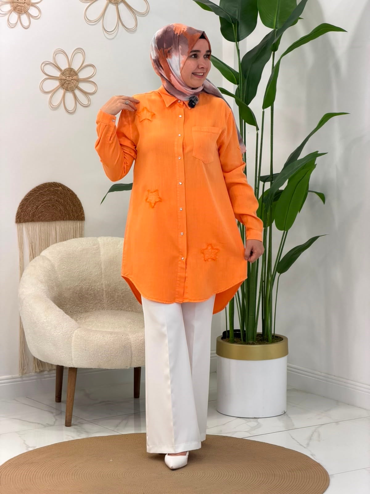 Oranj Yıldız Tensel Tunik