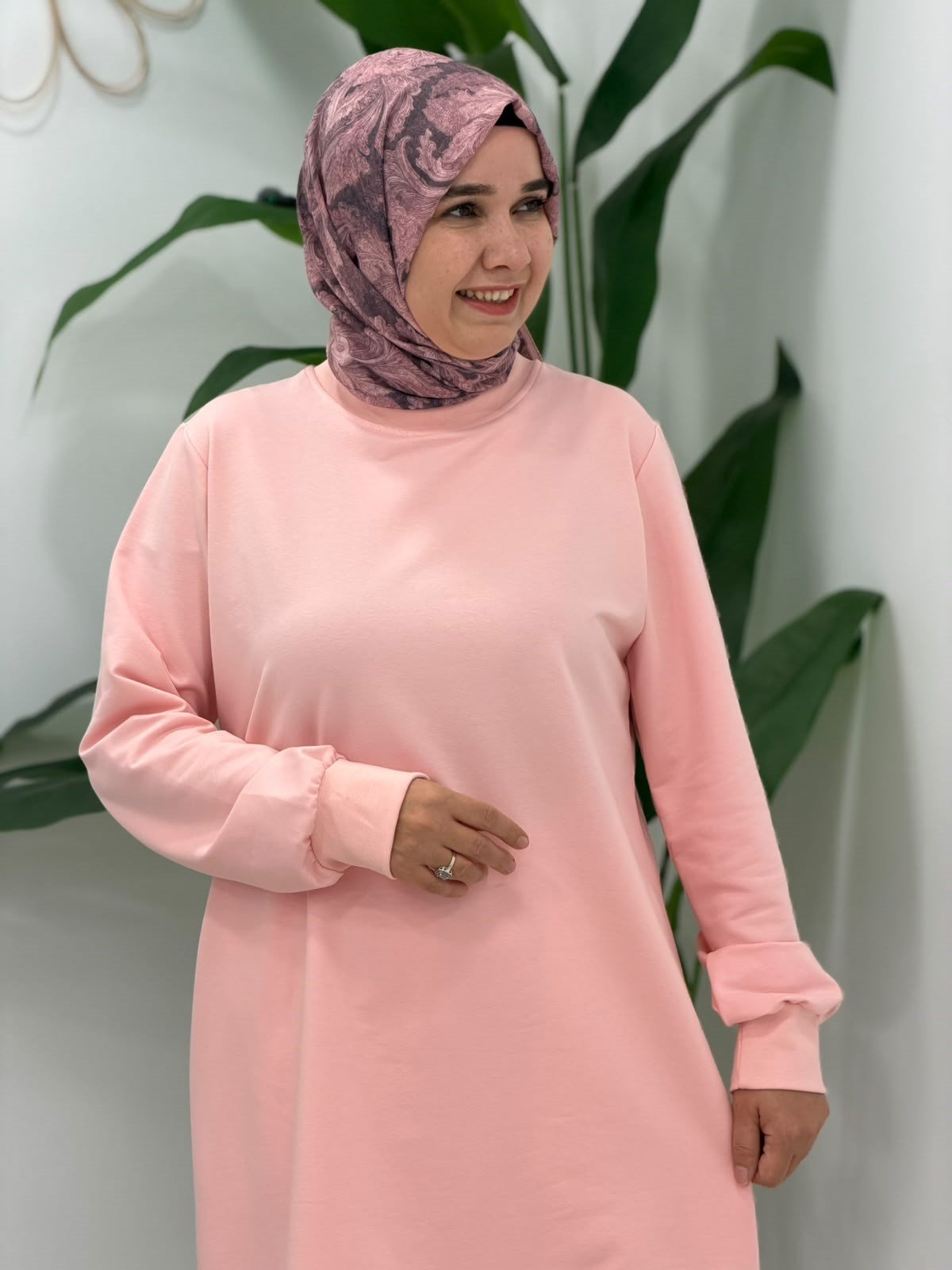 Pembe İki İplik Sweatshirt