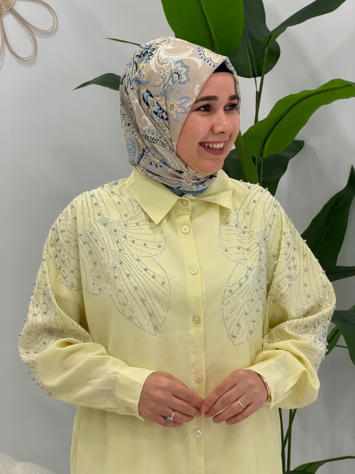 Sarı Taşlı Tunik