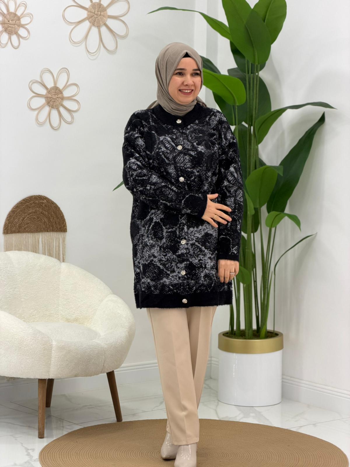 Siyah Angora Ceket