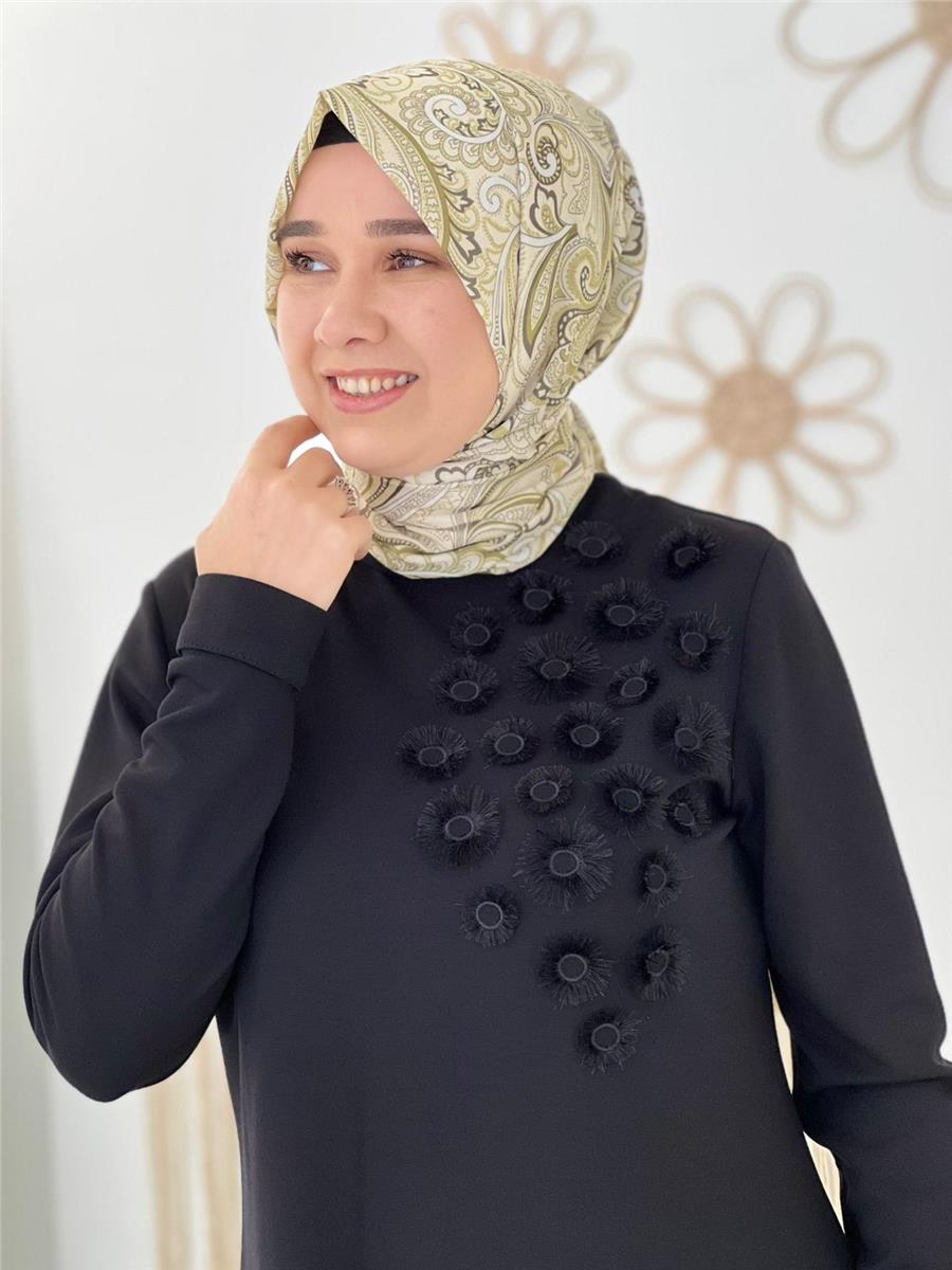 Siyah Modal Kumaş Tunik