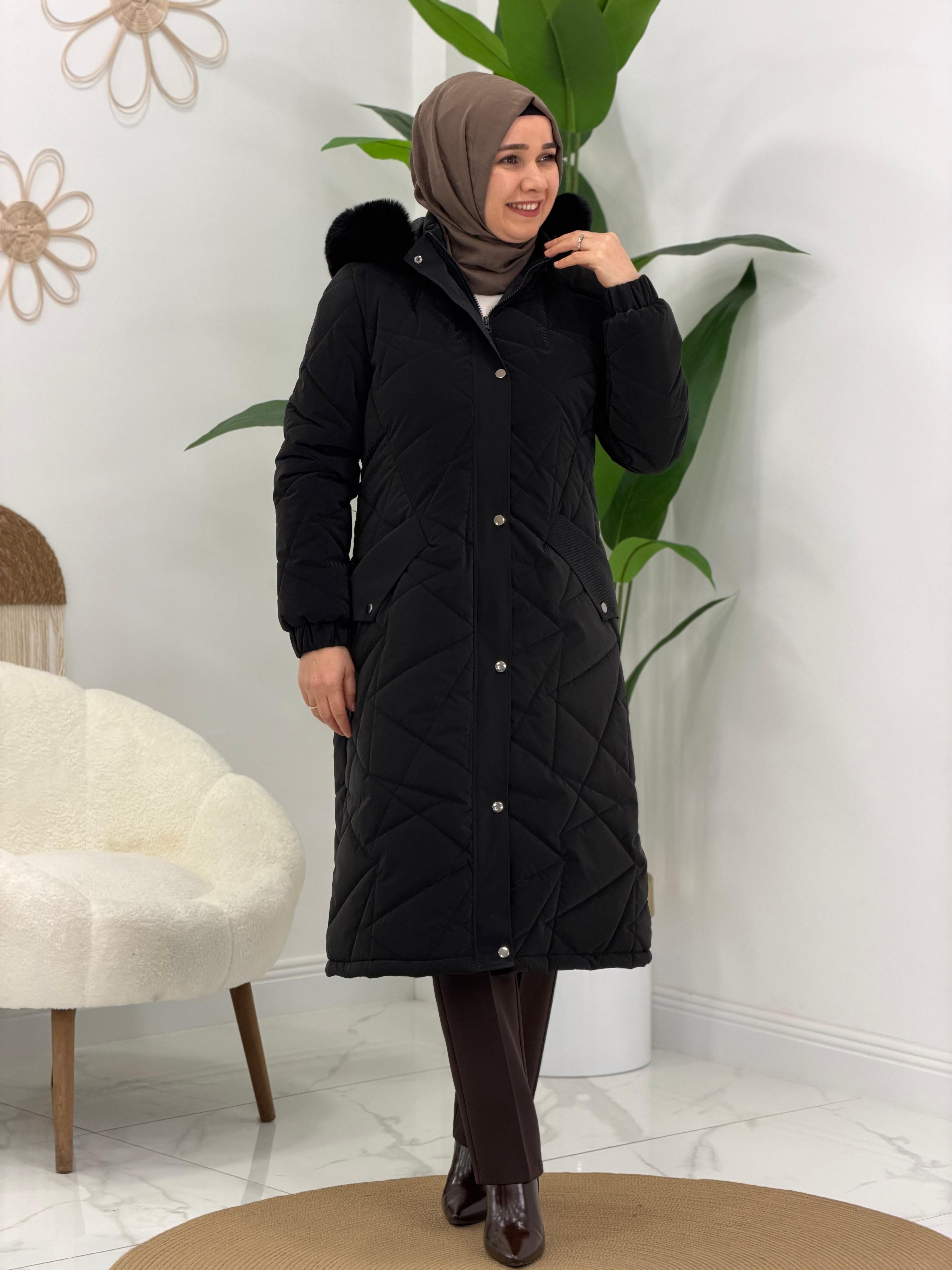 Siyah Şişme Mont