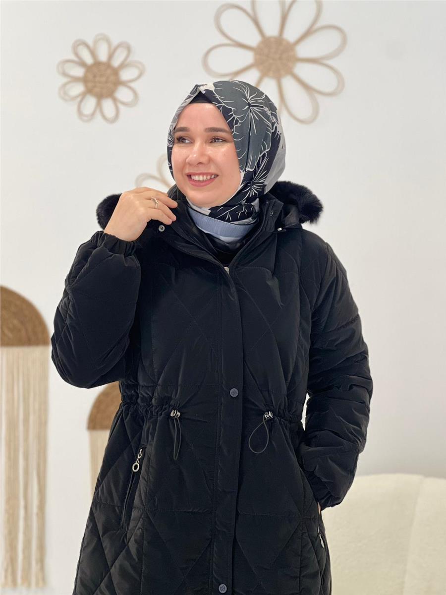 Siyah Şişme Mont