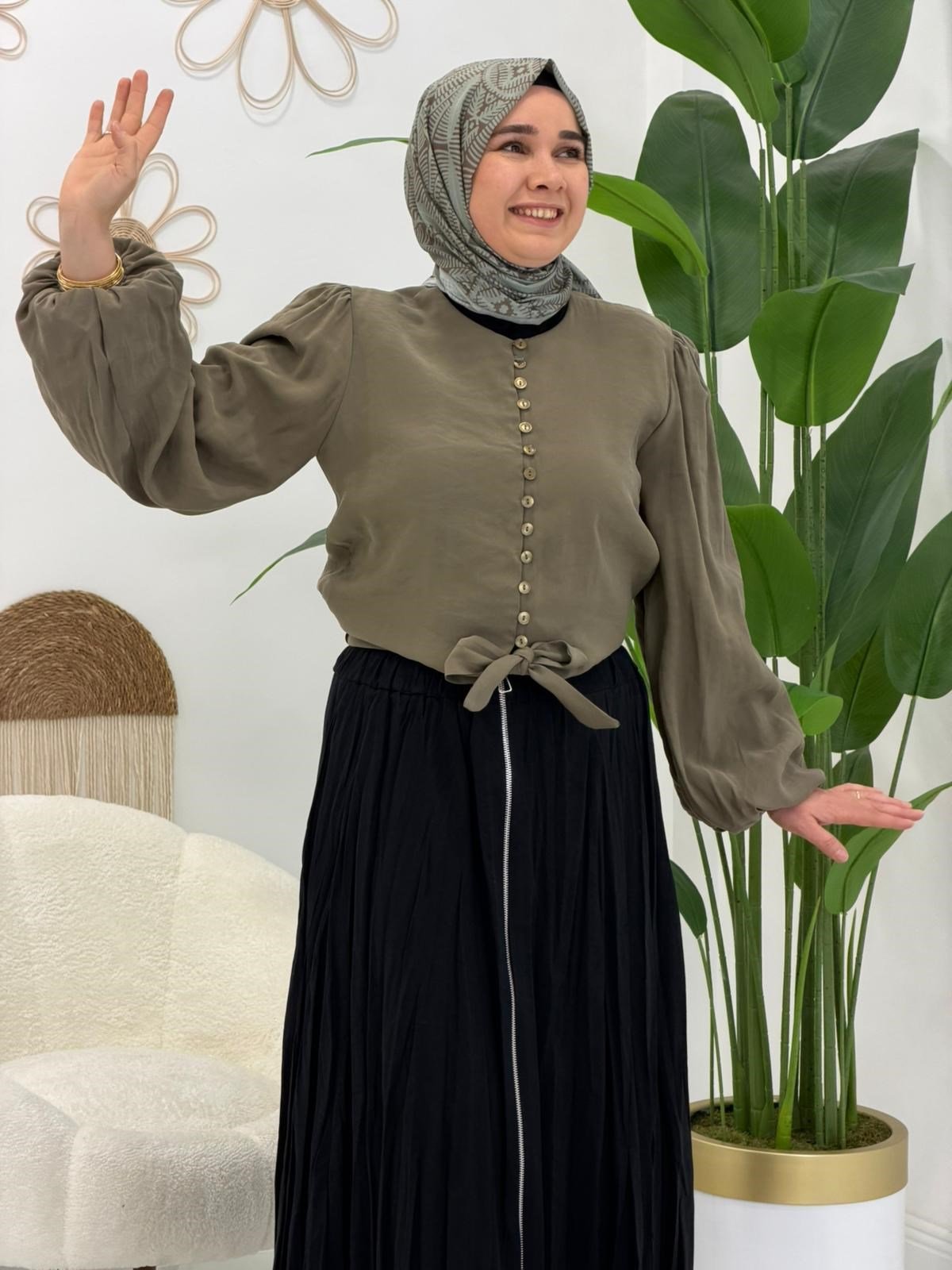 Yeşil Alaçatı Gömlek