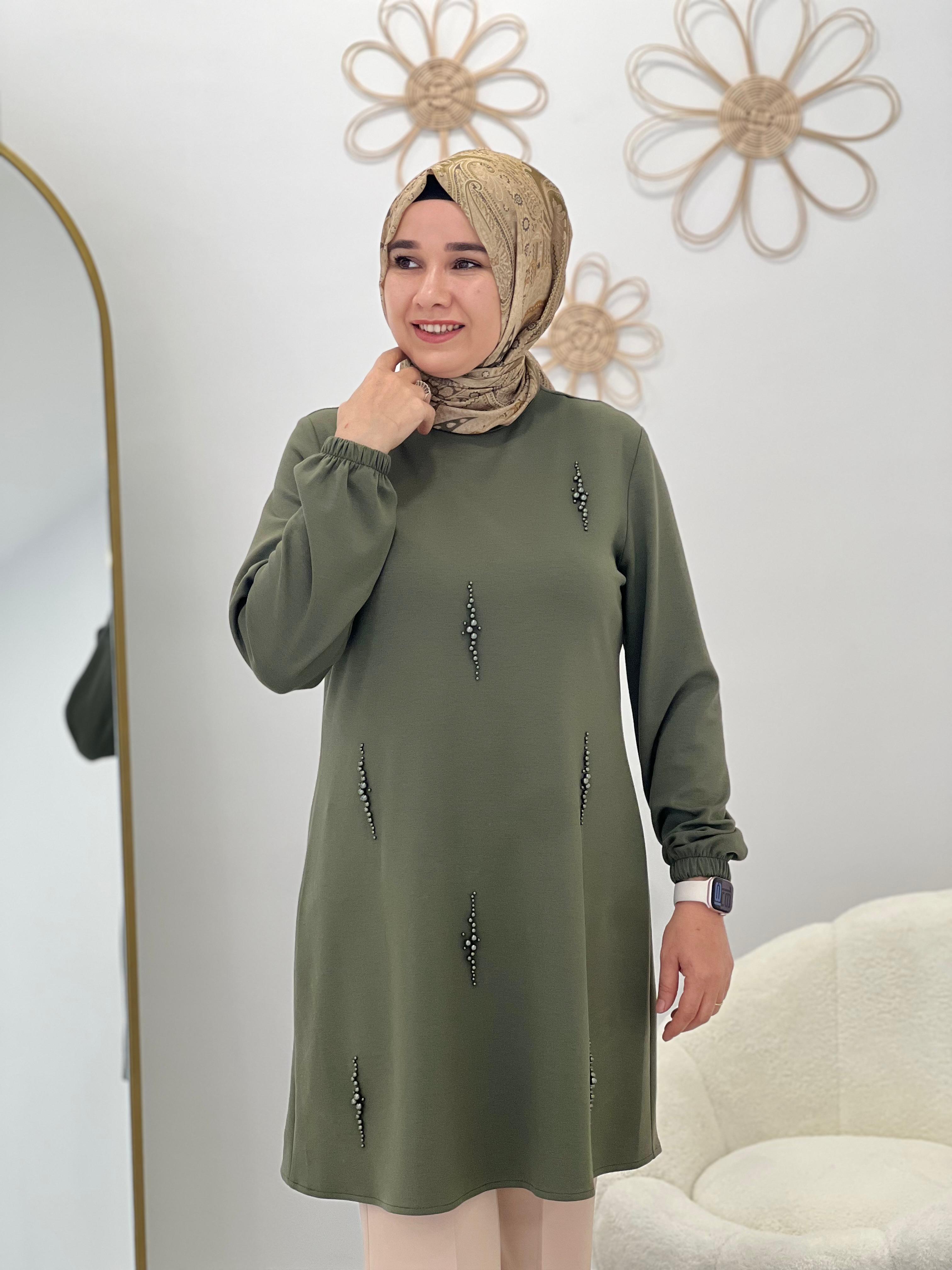 Yeşil İncili Tunik