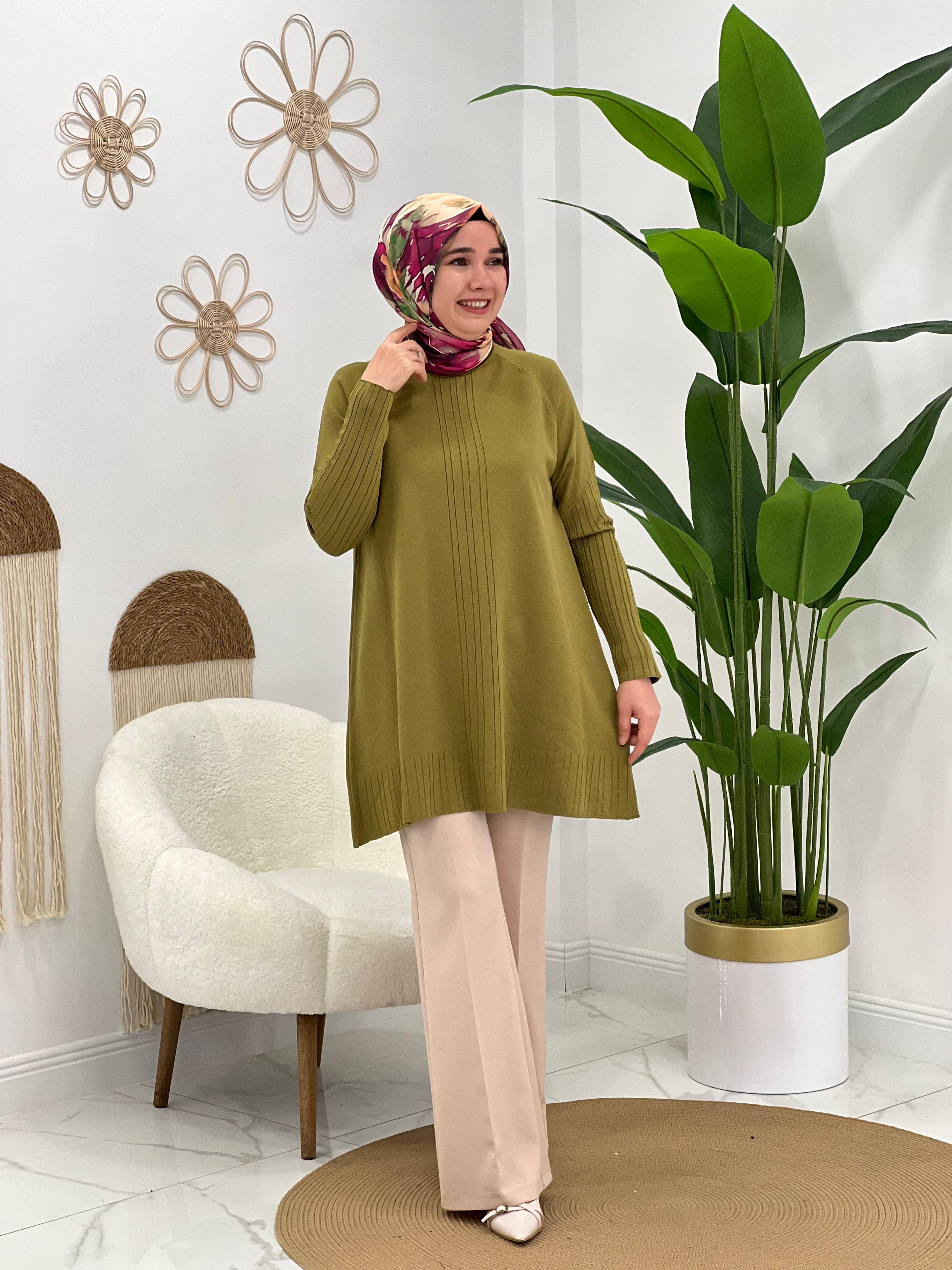 Yeşil Merserize Tunik
