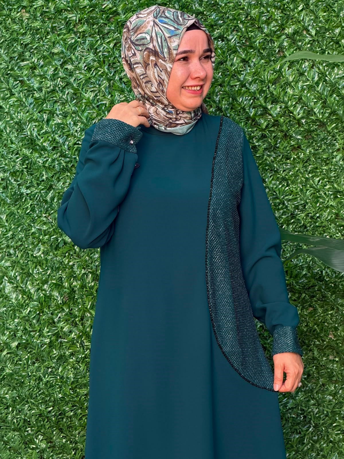 Yeşil Pırlanta Detaylı Tunik