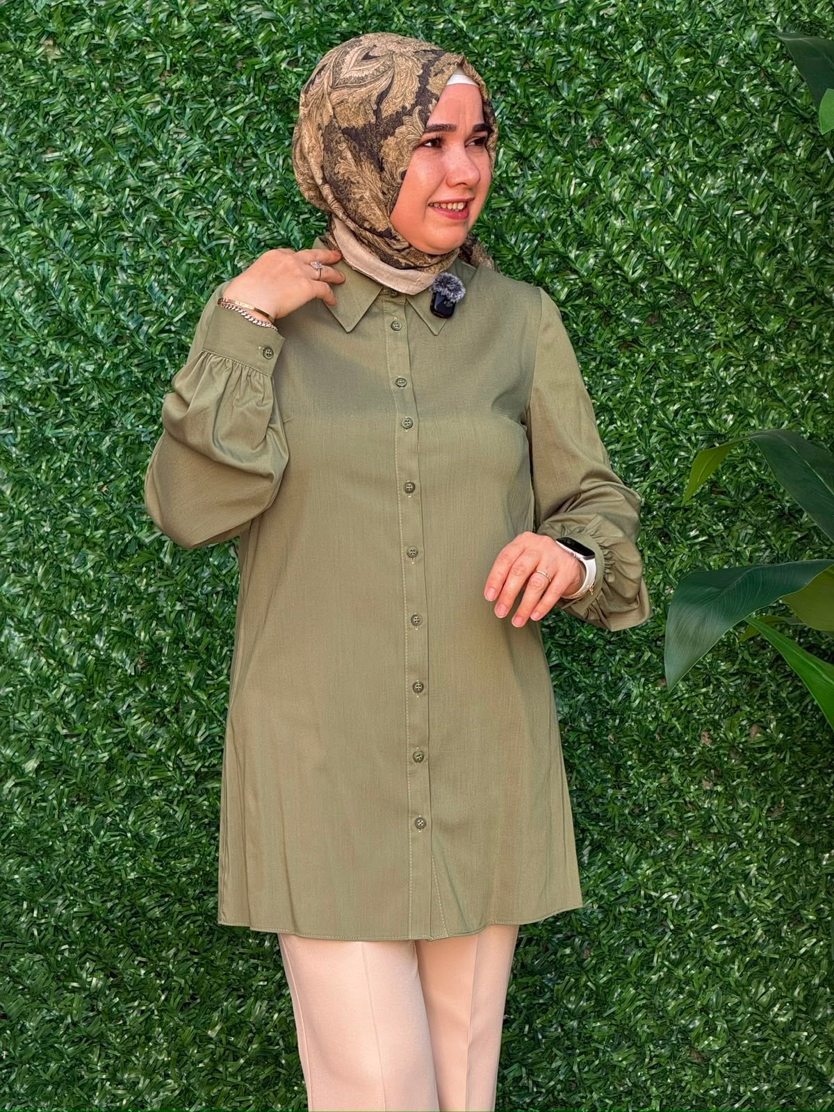 Yeşil Poplin Tunik