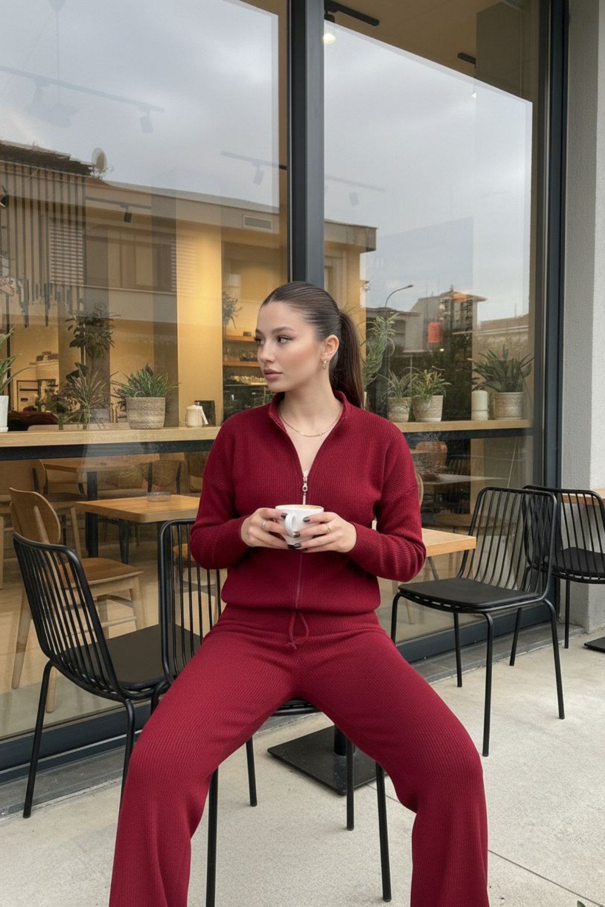 Kadın College Ceket Kaşkorse Pantolon İkili Takım