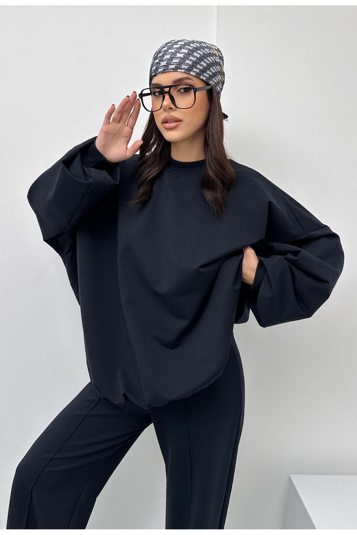 Kadın İki İplik Çımalı Oversize Eşofman Takım